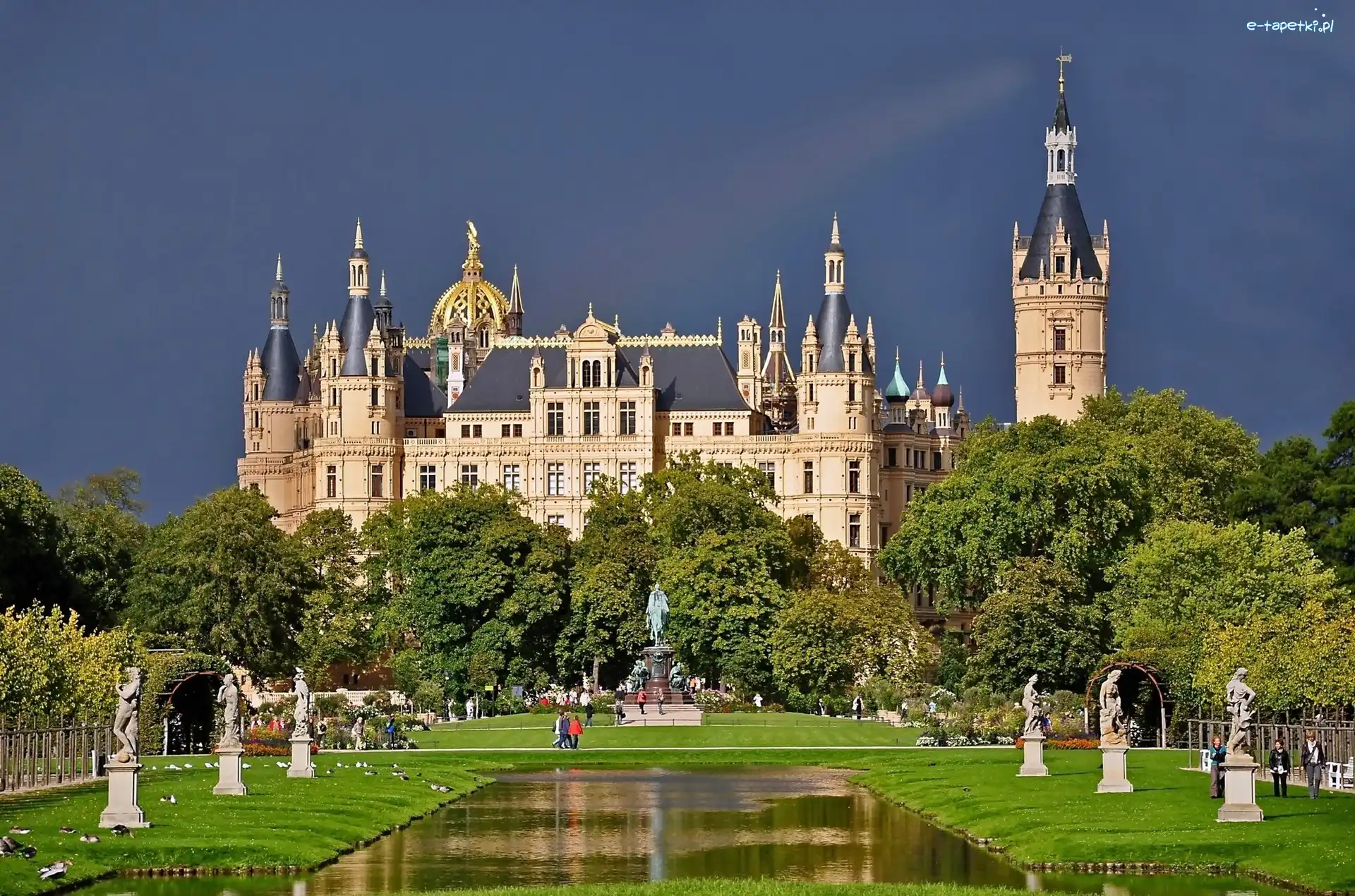 Park, Zamek, Hohenzollern, Posągi, Wirtembergia, Badenia