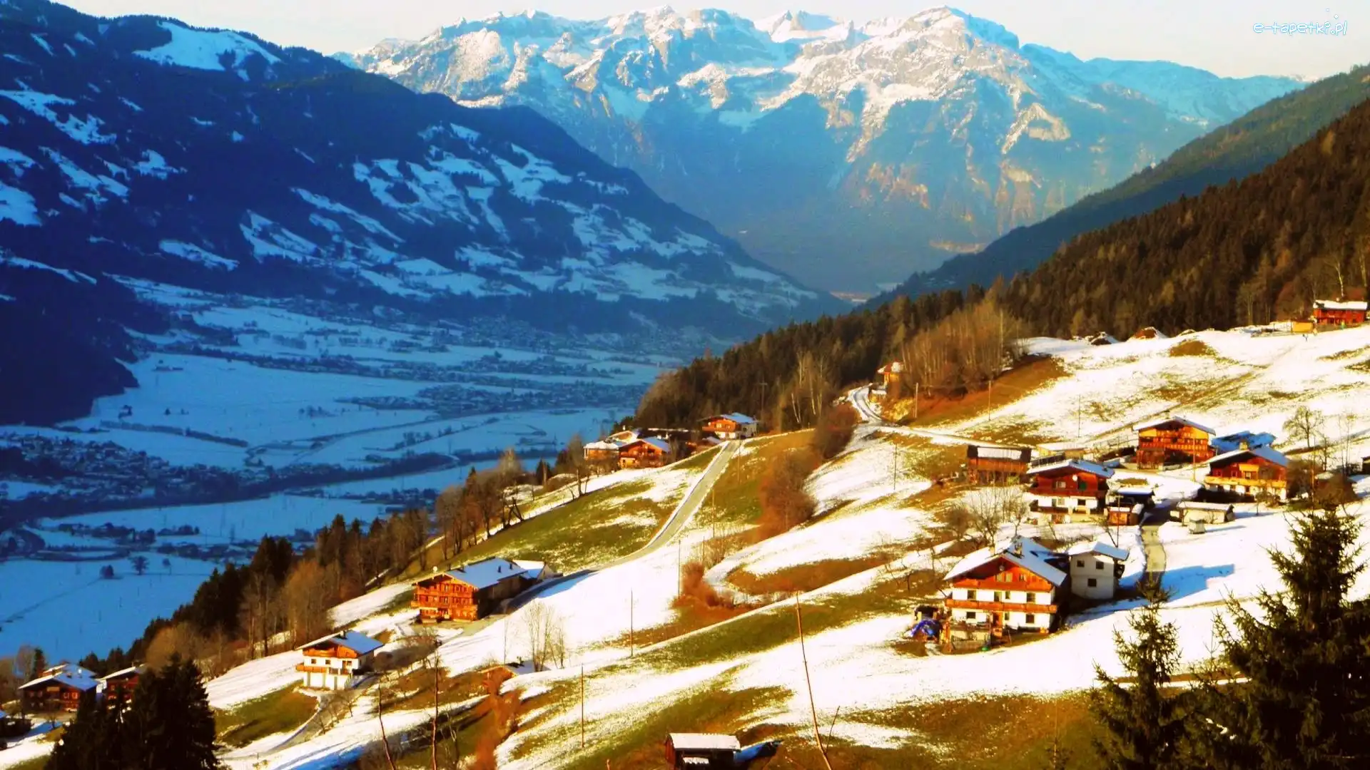 Domy, Lasy, Góry, Austria, Tyrol