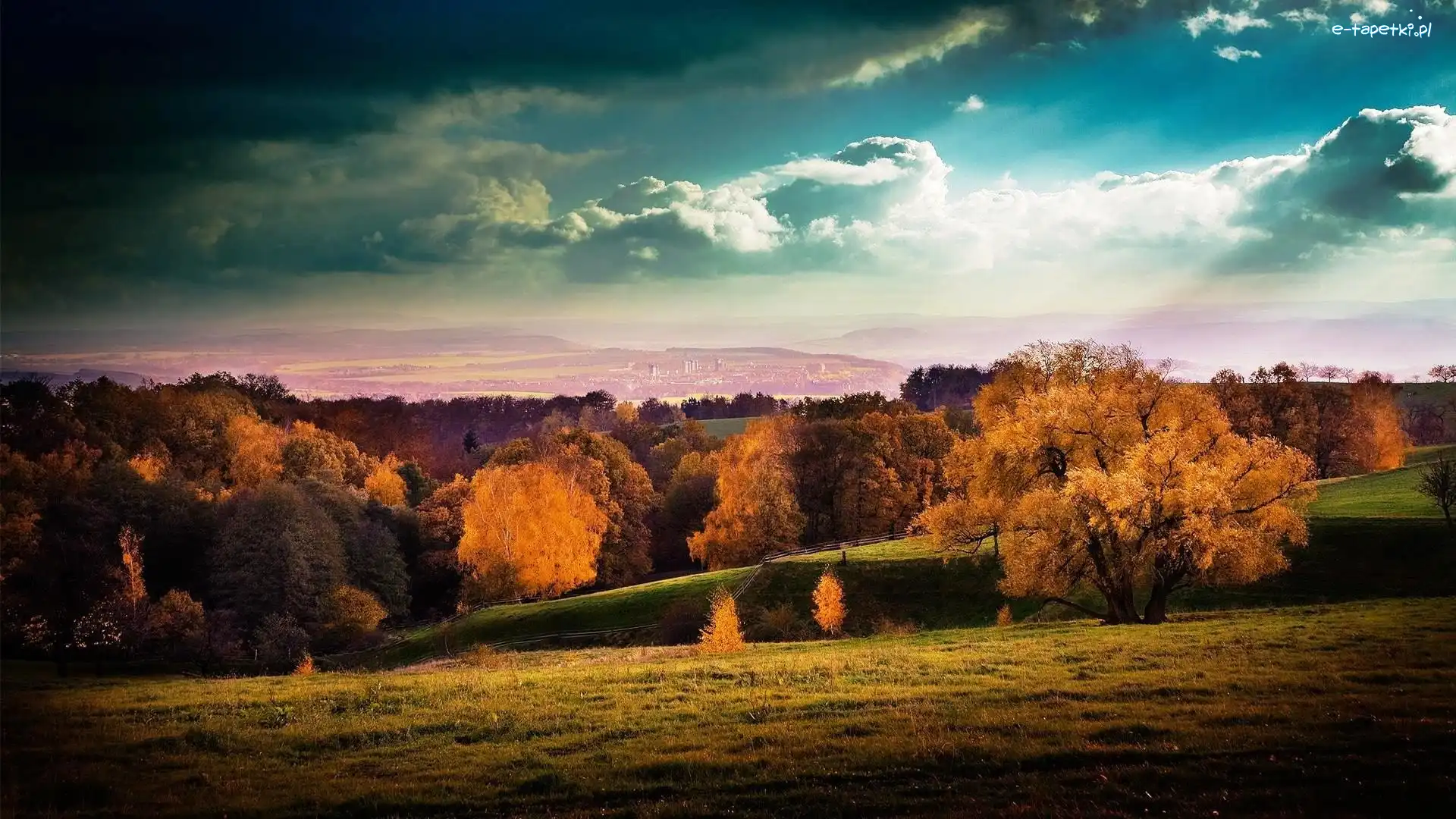 Góry, Łąka, Lasy, Jesień
