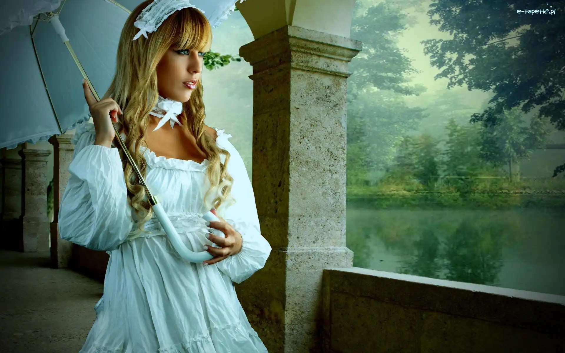 Taras, Parasol, Dziewczyna