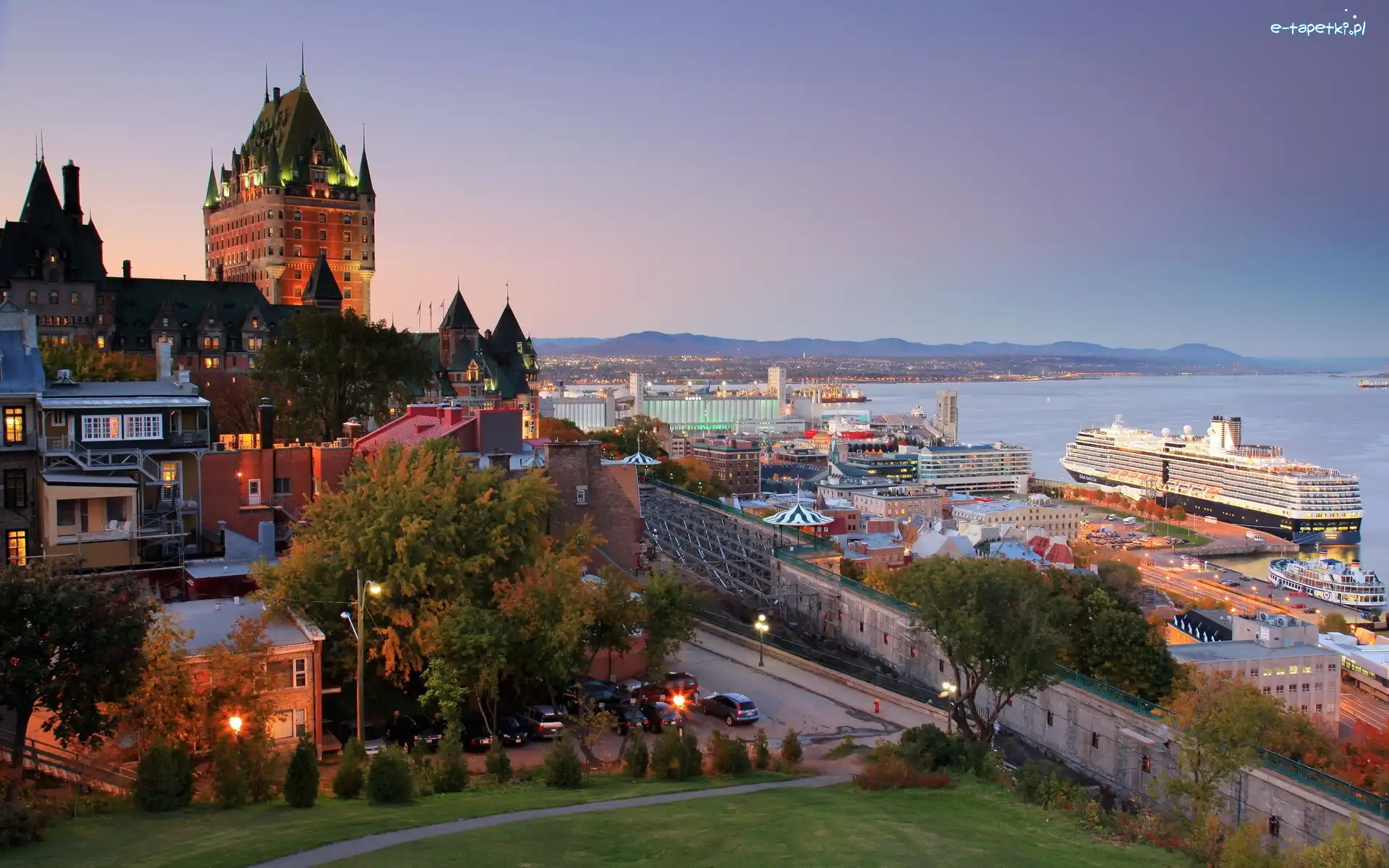 Miasta, Statki, Panorama, Kanada, Port, Quebec