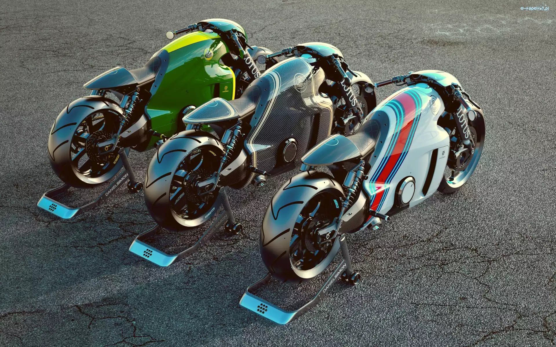 Parking, Lotus C-01, Motocykle