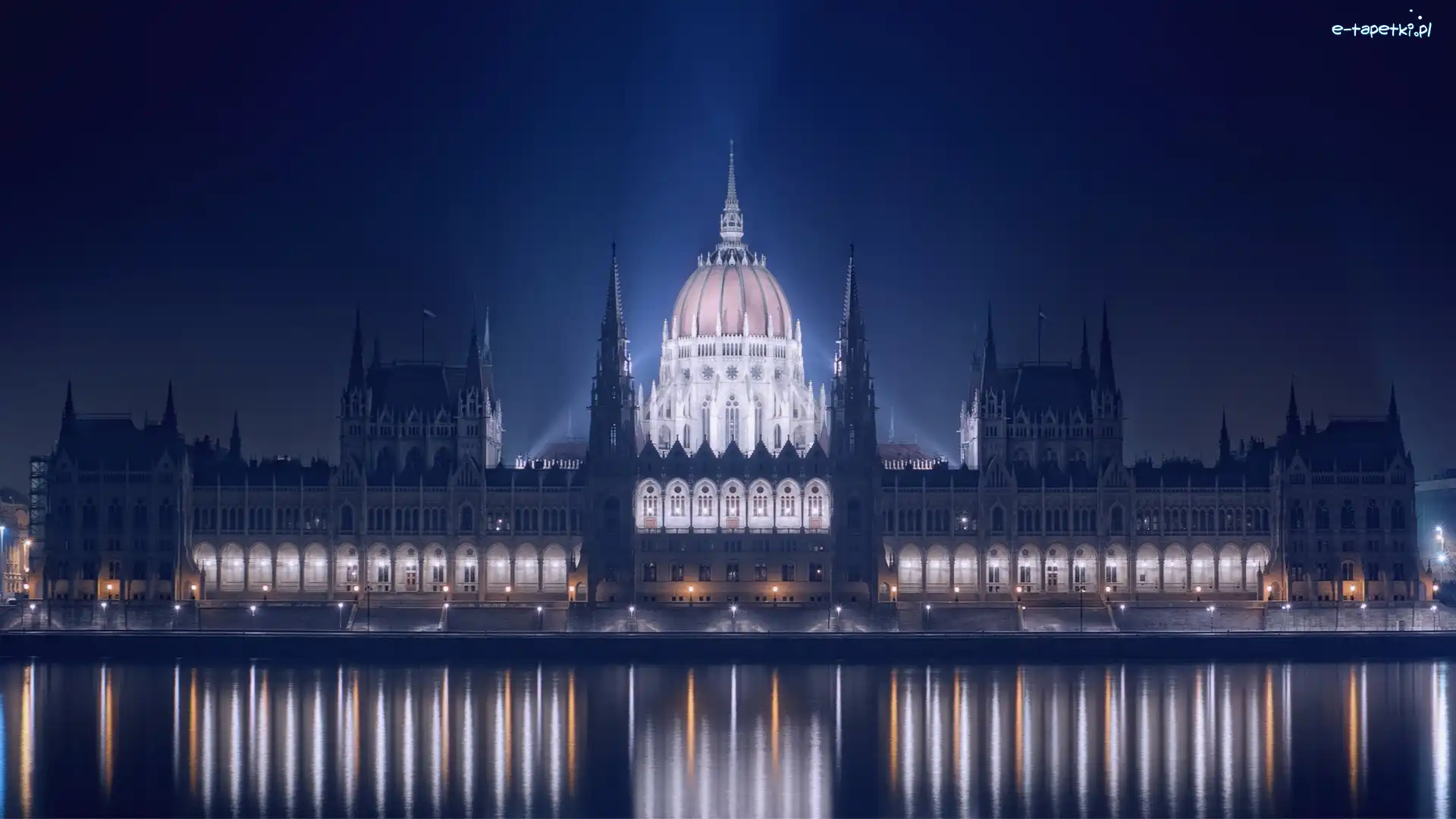 Węgry, Noc, Budapeszt, Światła, Budynek Parlamentu