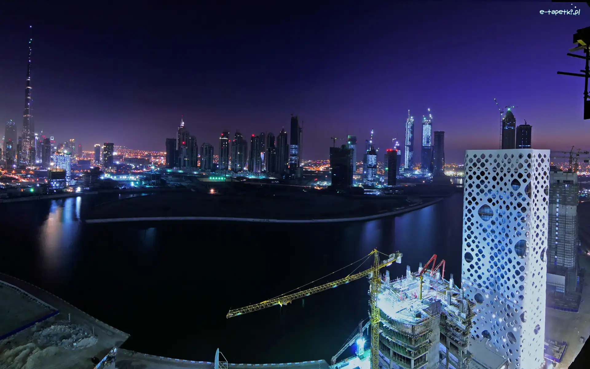 Dubaj, Noc, Miasto, Zjednoczone Emiraty Arabskie