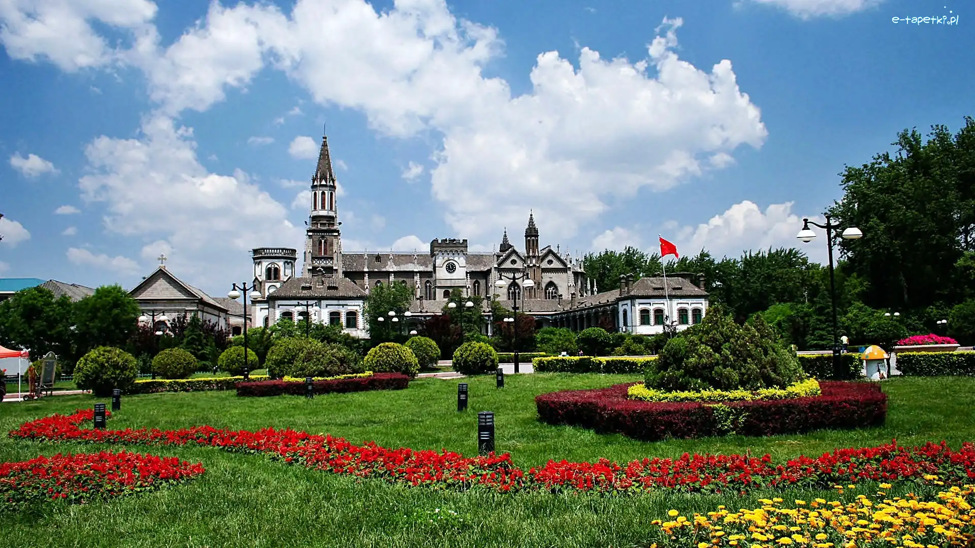 Jinan, Uniwersytetu, Gmach, Park, Shandong