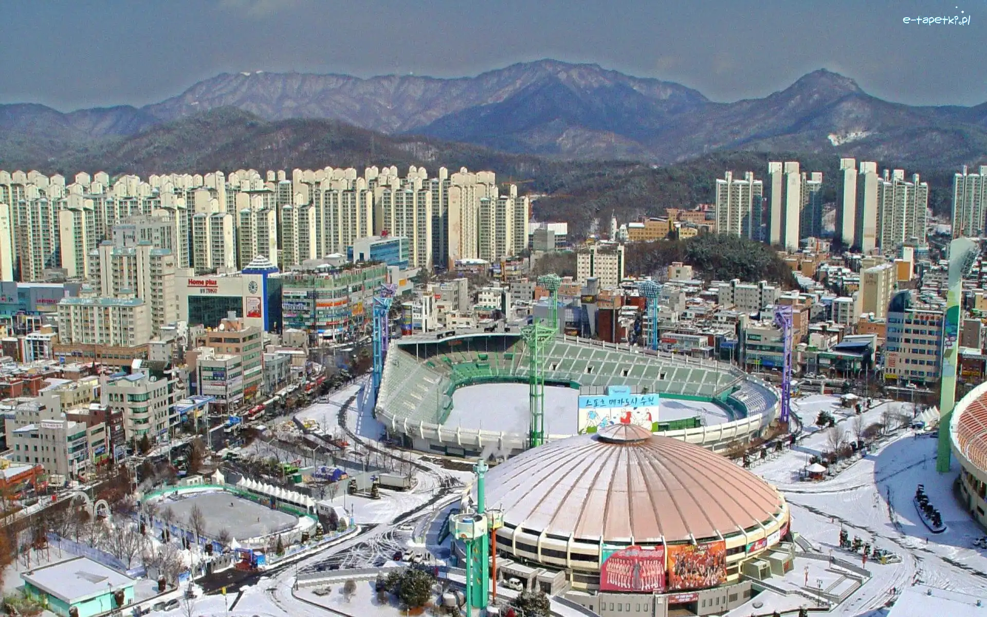 Korea Południowa, Miasto, Suwon, Zima, Góry