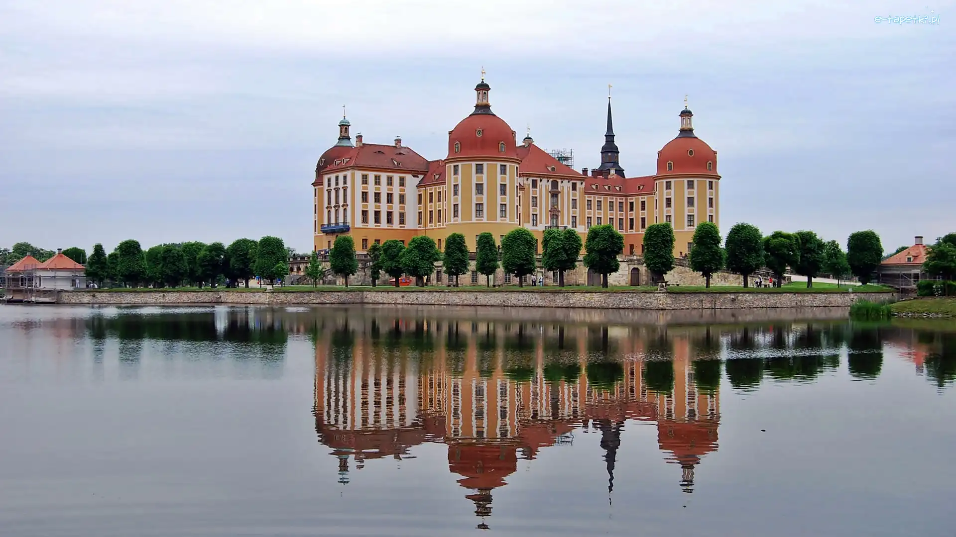 Jezioro, Pałac Moritzburg, Zamek, Moritzburg, Odbicie, Zamek, Niemcy, Drzewa, Saksonia, Moritzburg Castle, Na Wodzie