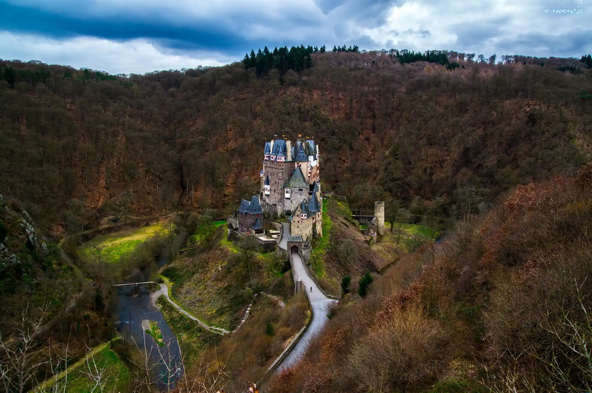 Zamek, Niemcy, Eltz, Rzeka, Lasy