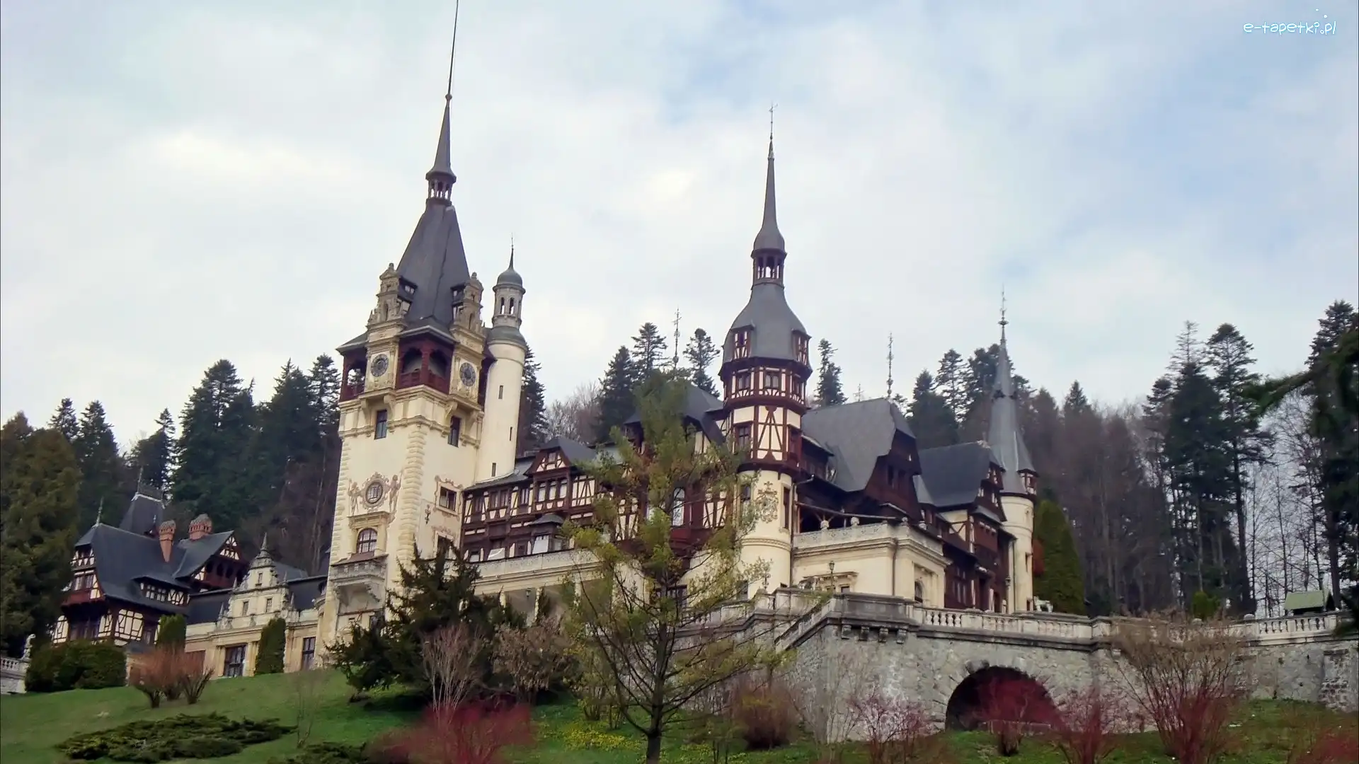 Drzewa, Pałac Peles, Sinaia