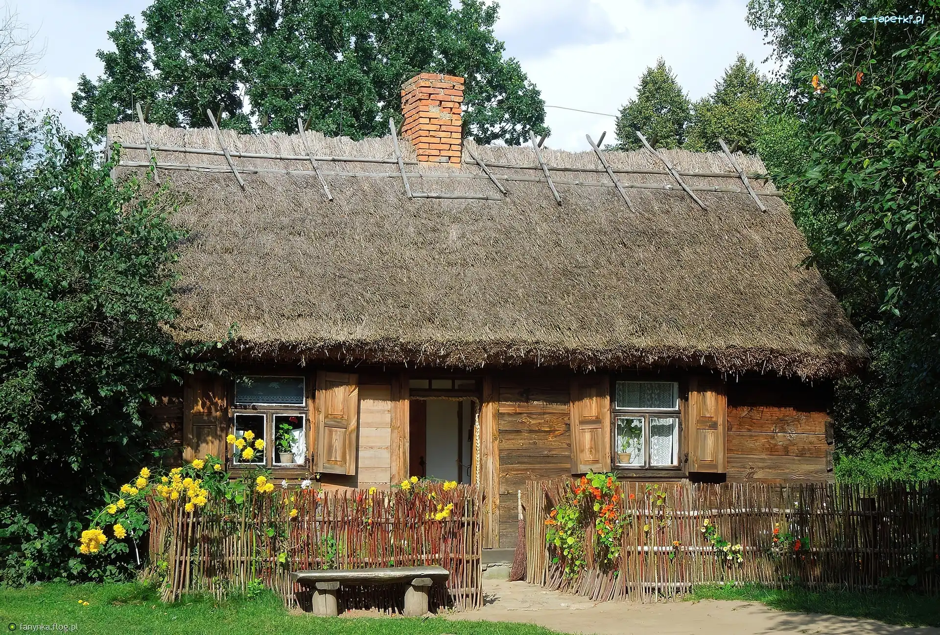 Dom, Stary, Drewniany, Ławka, Sierpc, Skansen