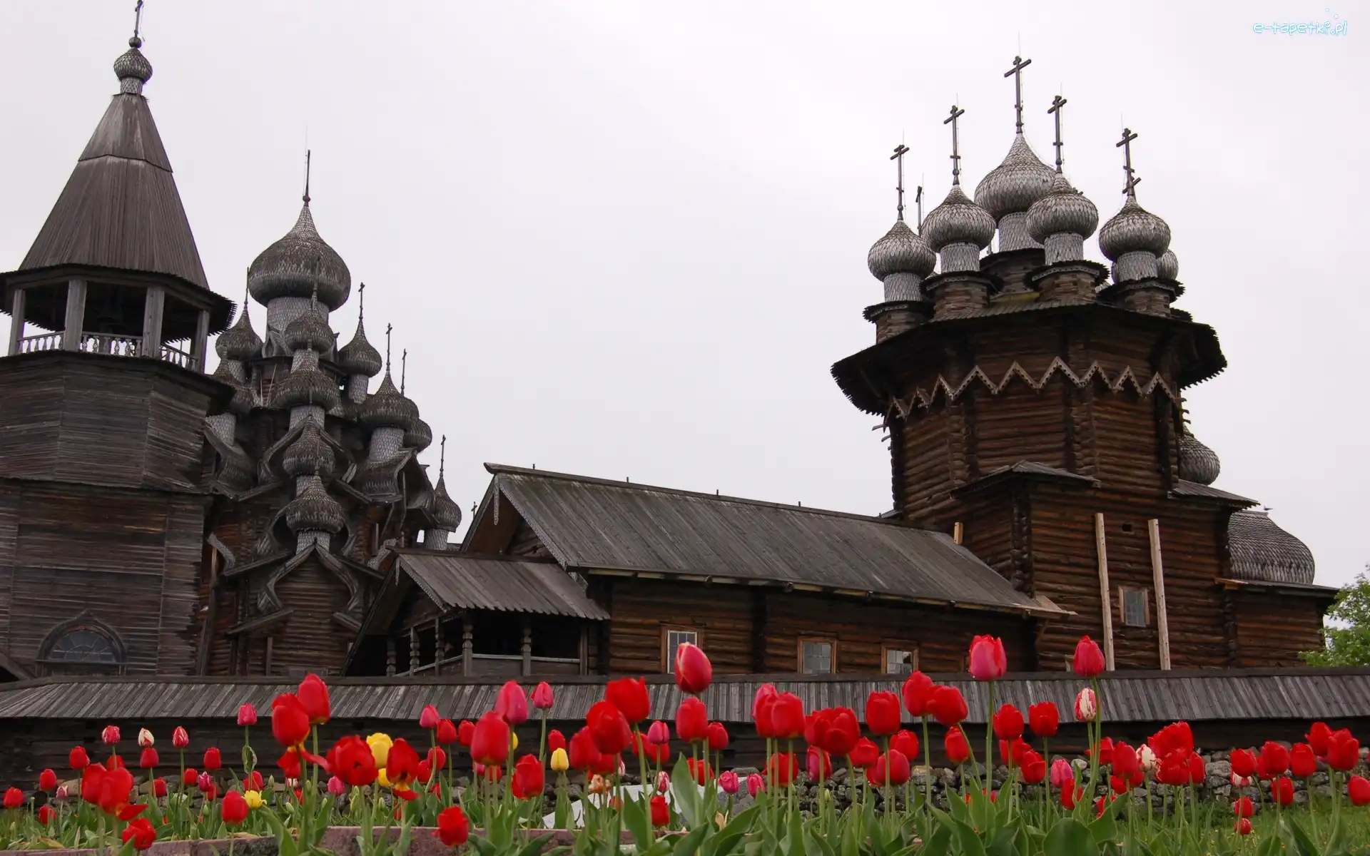 Karelia, Drewniane, Kiży, Tulipany, Cerkwie
