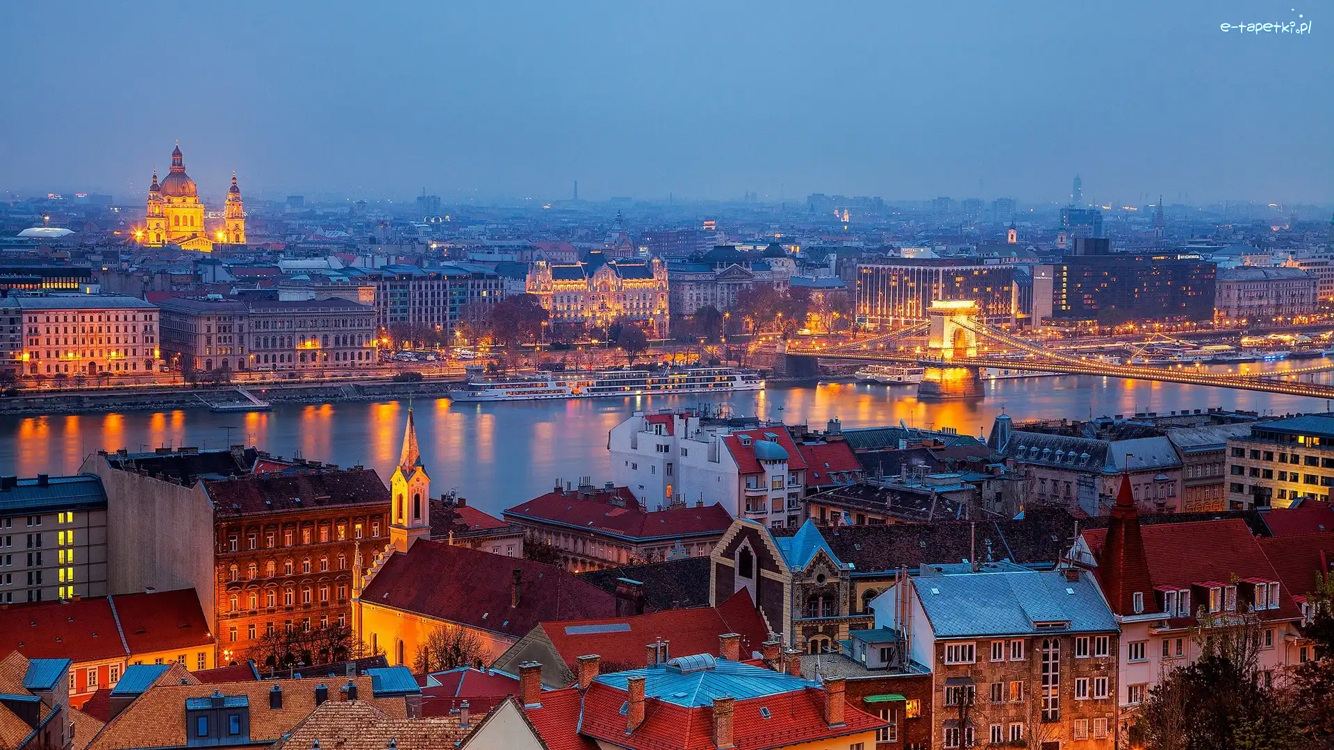 Budapeszt, Panorama, Miasta, Węgry, Most, Rzeka