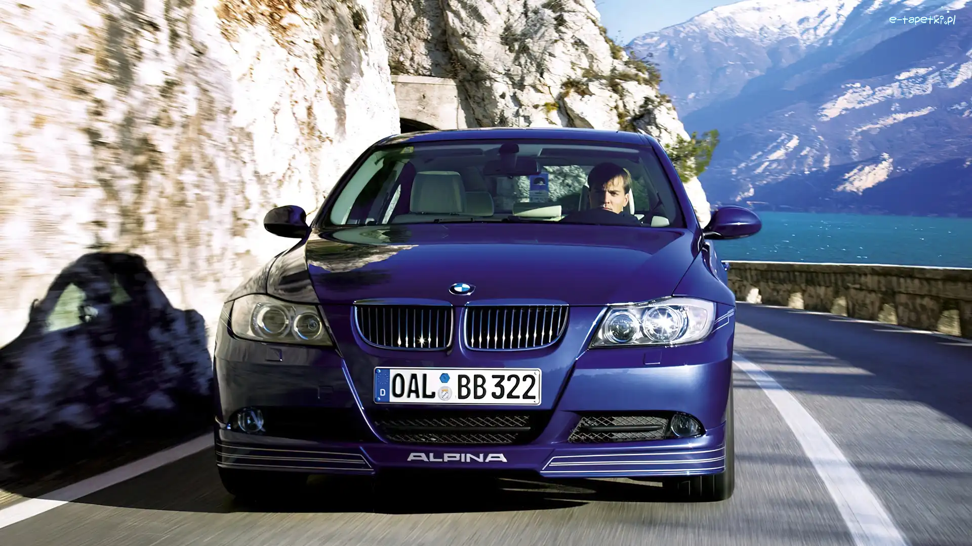 BMW, Samochód, Góry, Droga, Alpina, B3, Turbo, Niebieski