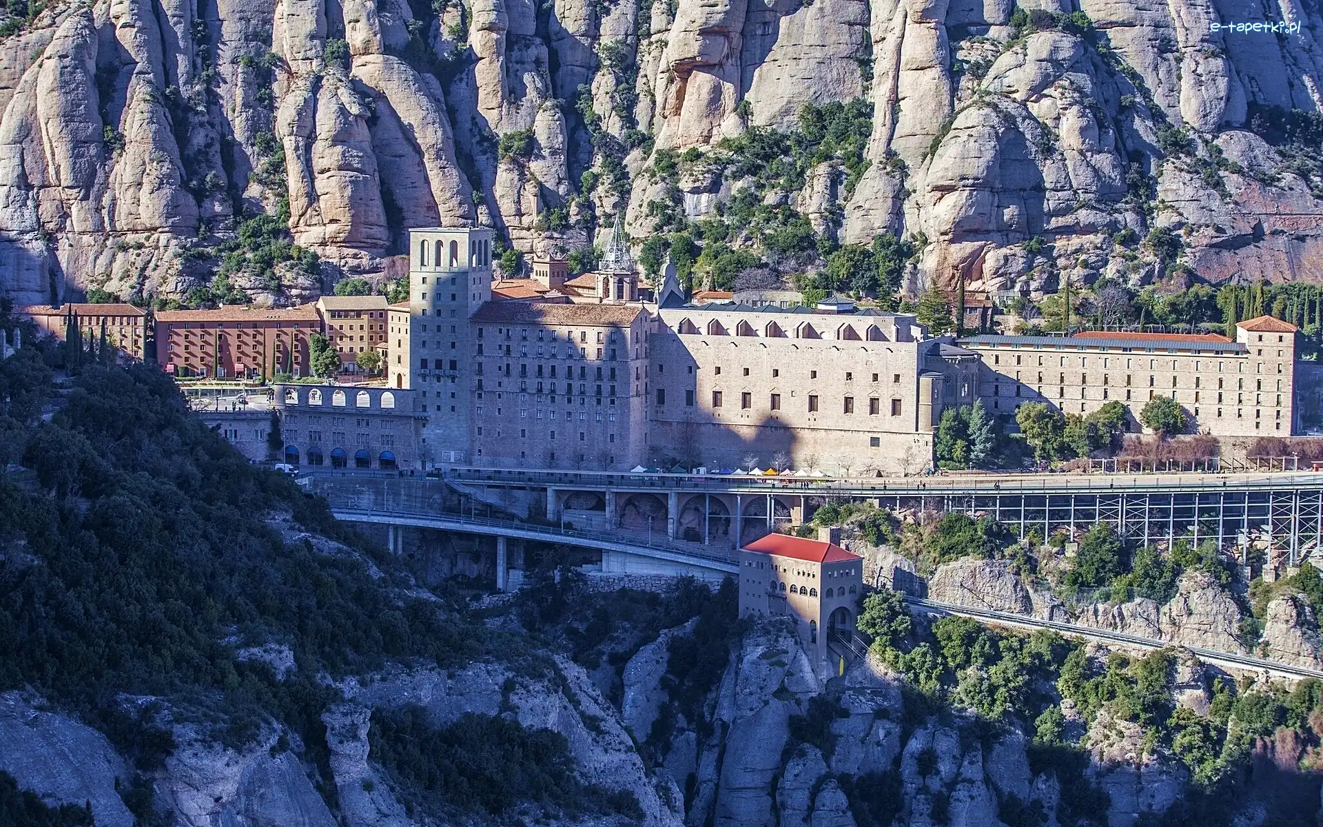 Góry, Montserrat, Klasztor, Hiszpania, Katalonia
