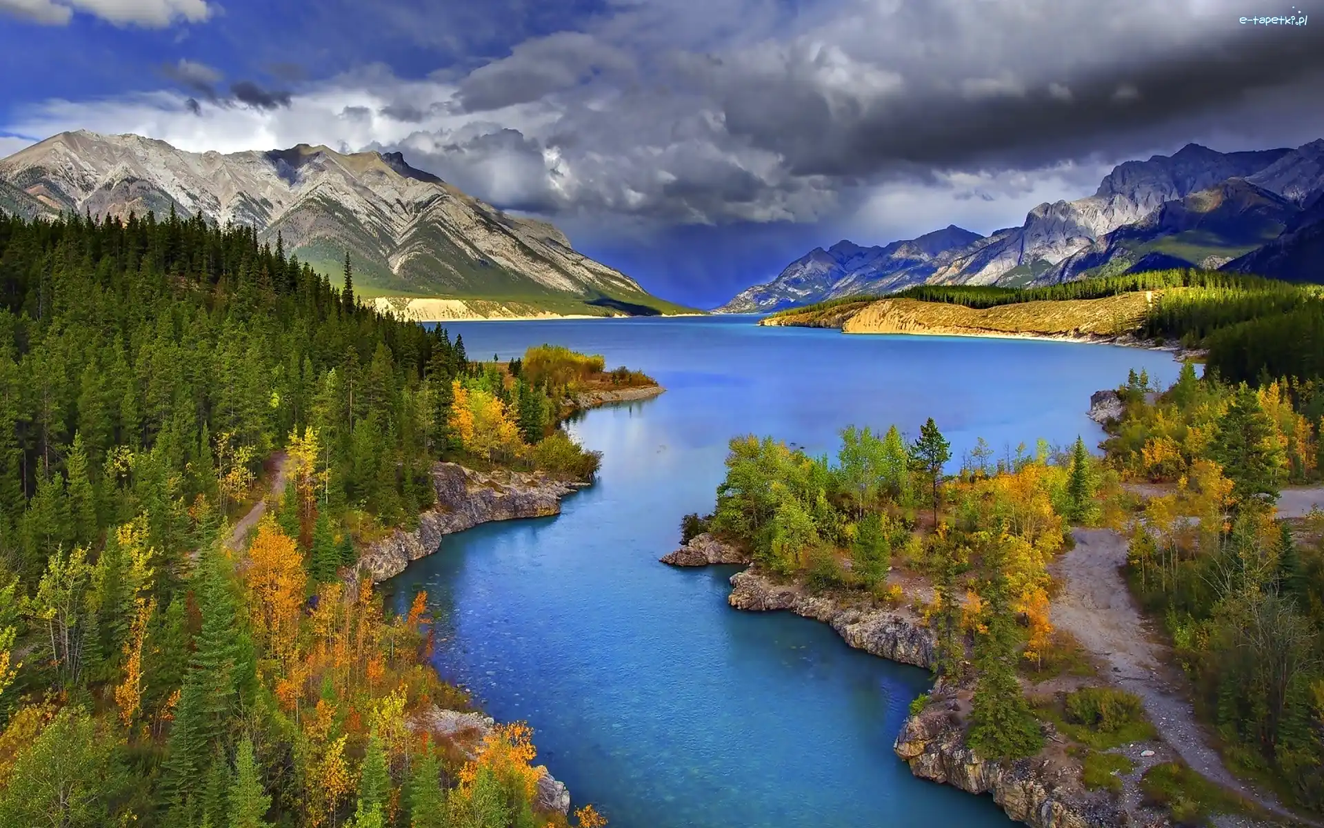 Park Narodowy Banff, Góry, Jezioro Abraham Lake, Kanada