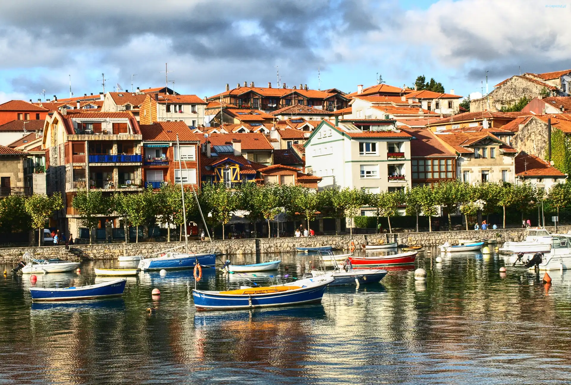 Wybrzeże, Łodzie, Domy, Hiszpania