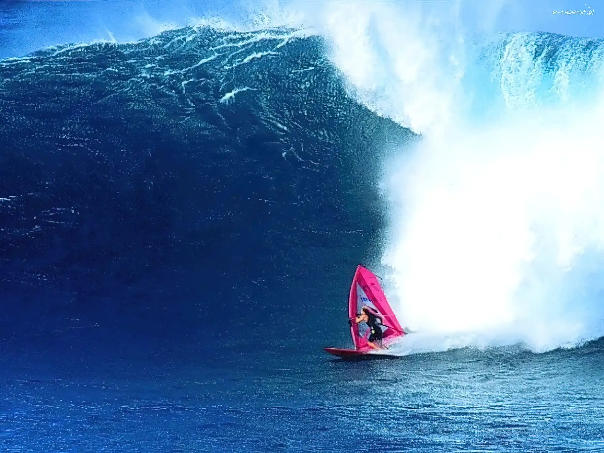 różowa deska, Windsurfing