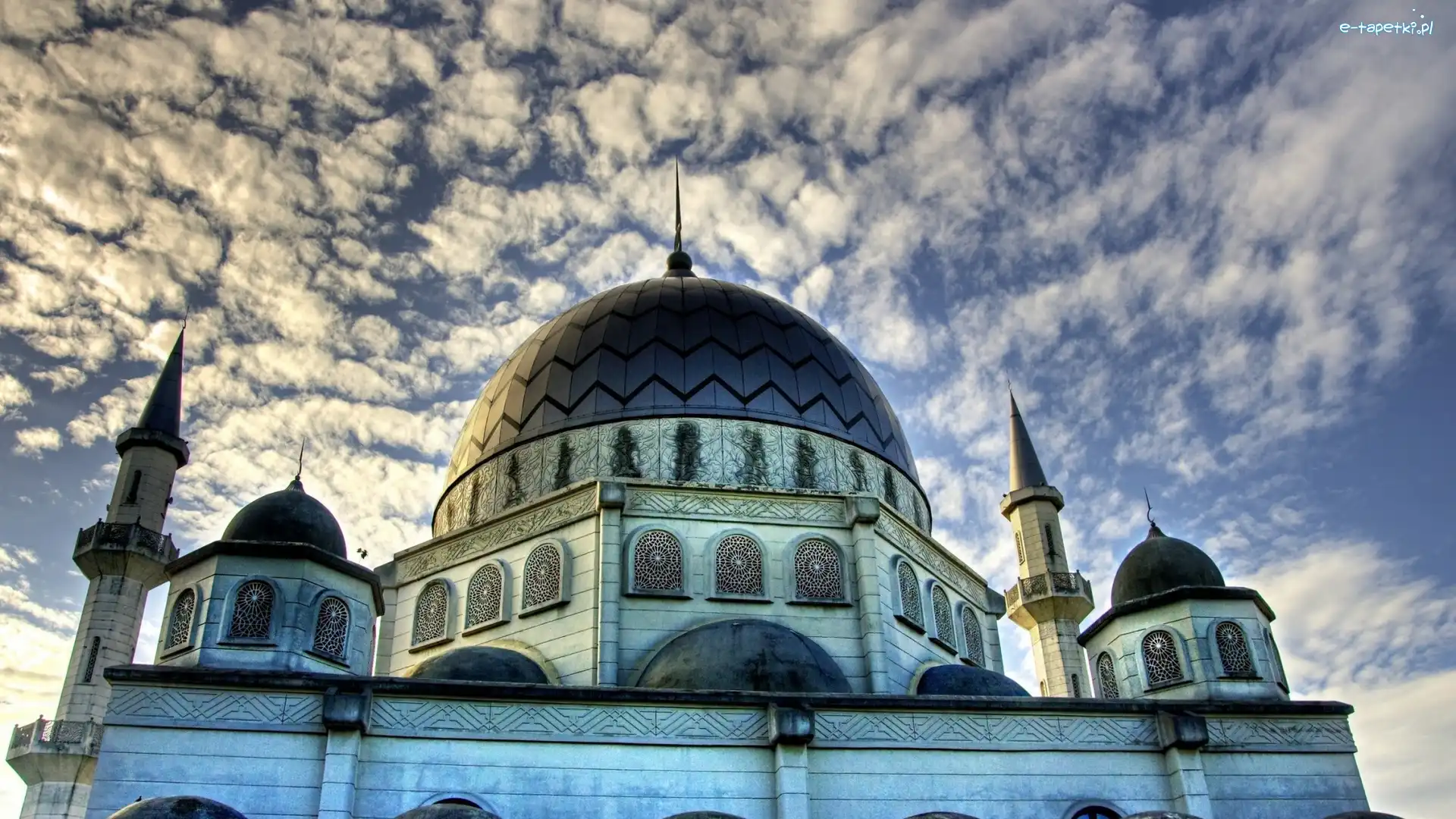 Islam, Kopuły, Meczet, Obłoki, Niebo