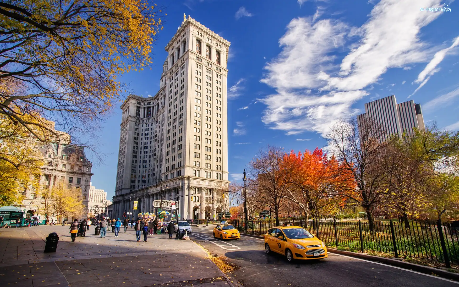 USA, Samochody, Nowy, Ulica, Wieżowce, Manhattan, Jork