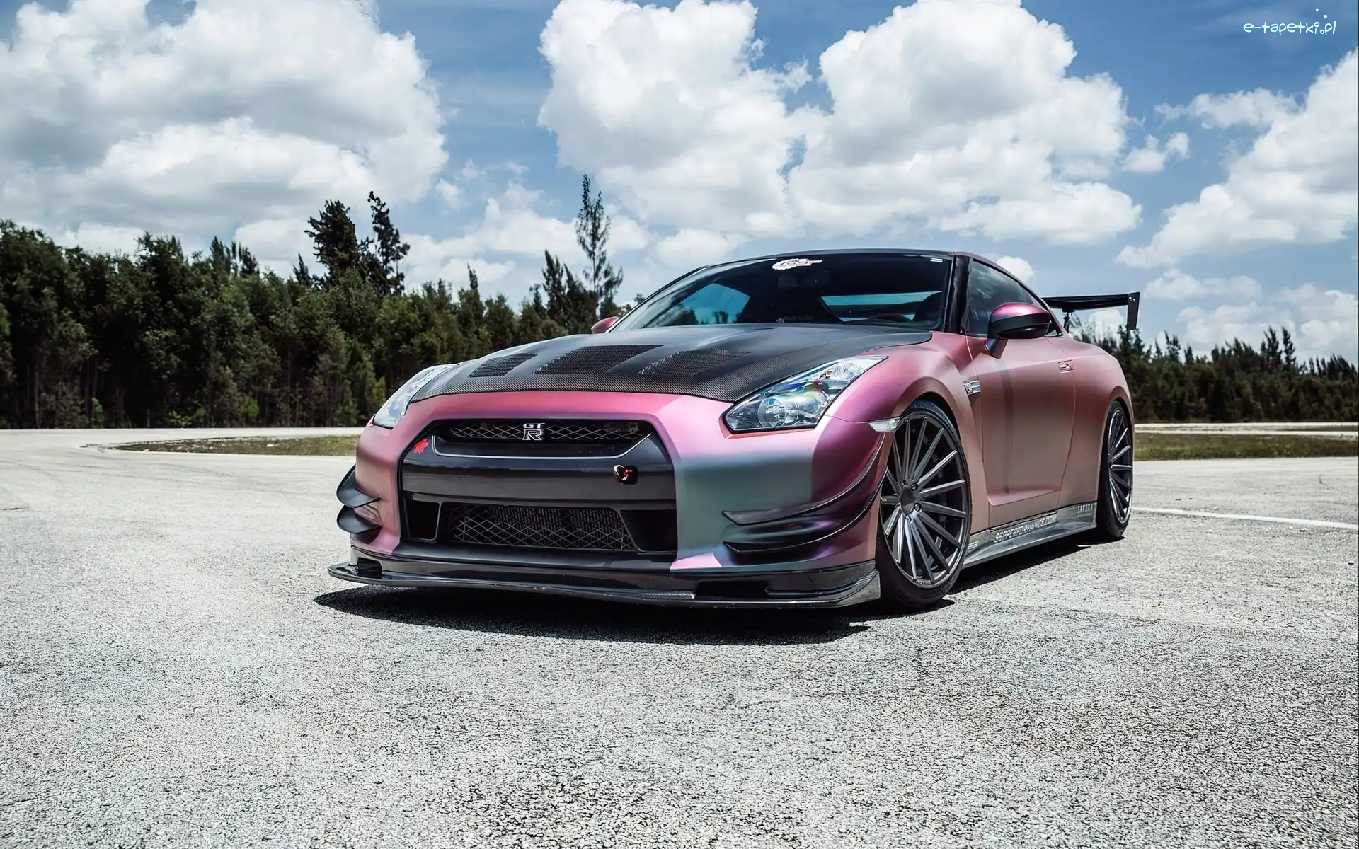 Nissan, Droga, GTR, Chmury, Las