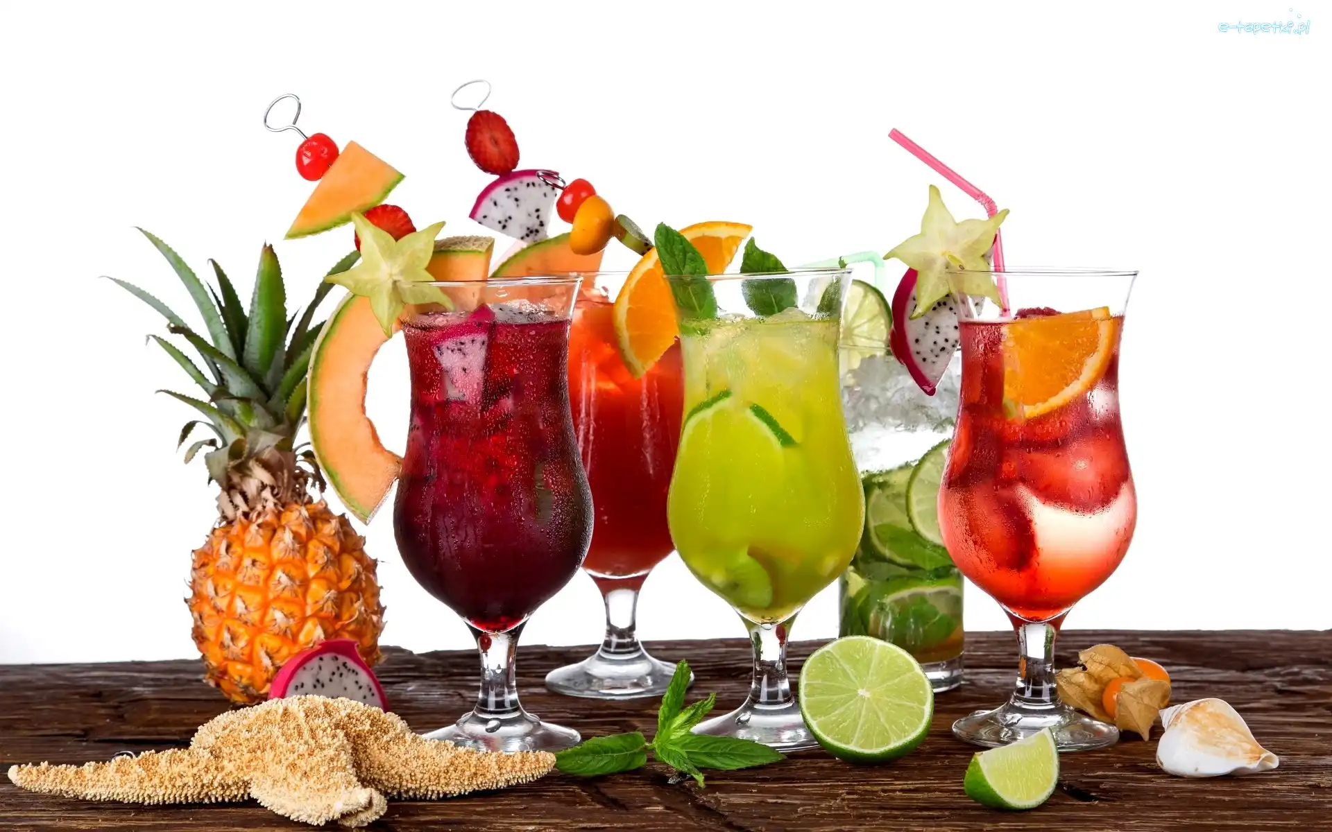 Kolorowe, Lato, Drinki, Tropikalne