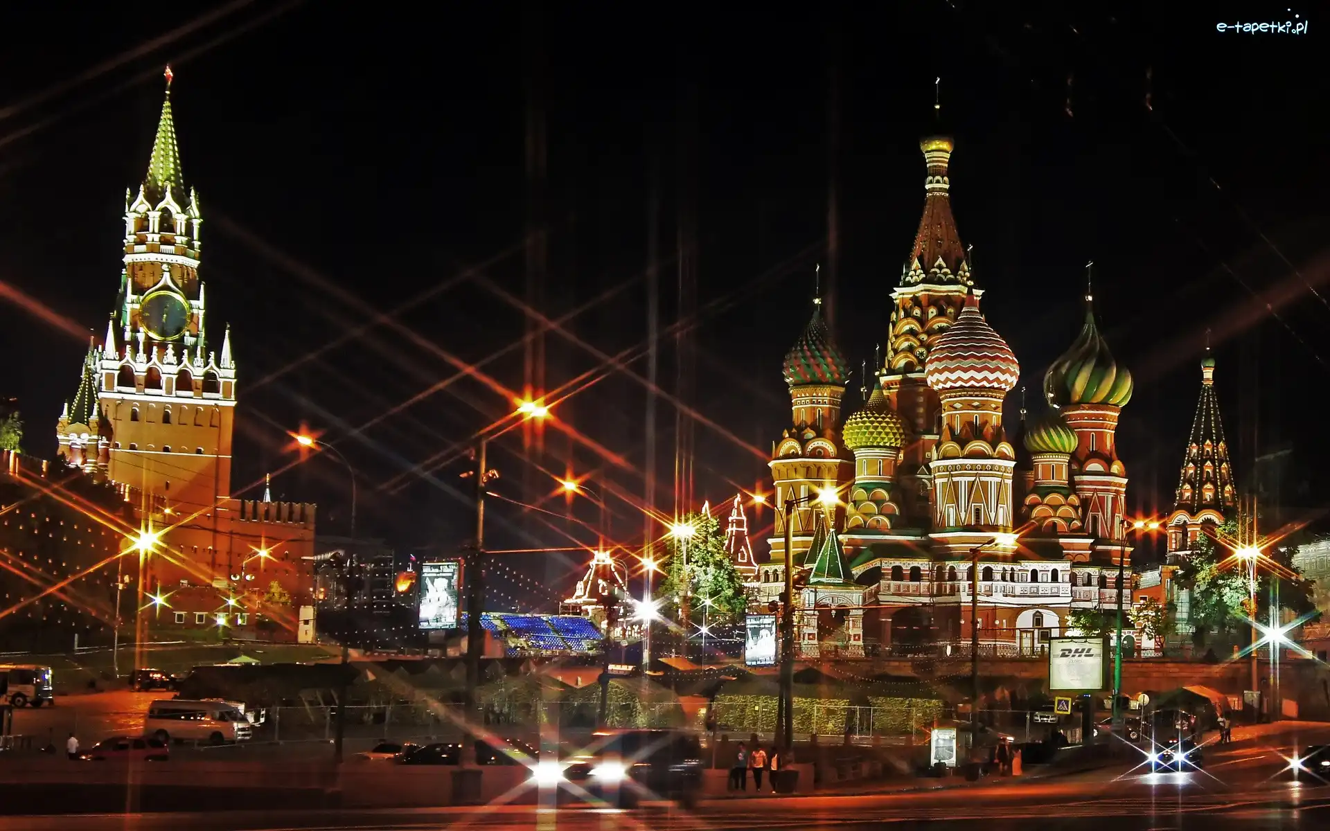 Moskwa, Rosja, Noc, Cerkiew