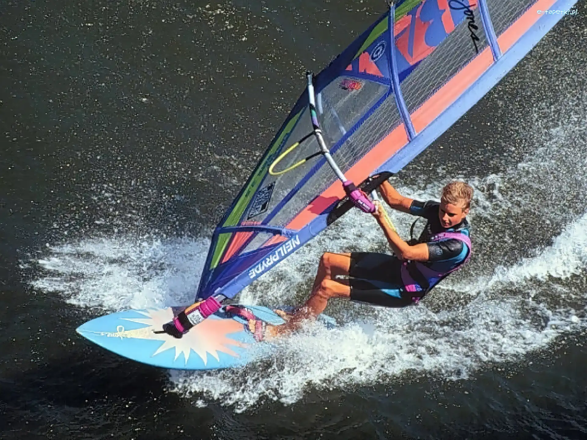 deska, morze, żagiel , Windsurfing