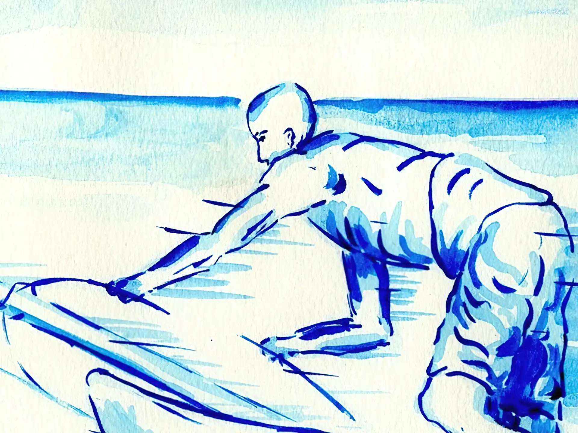 człowiek, deska, Windsurfing