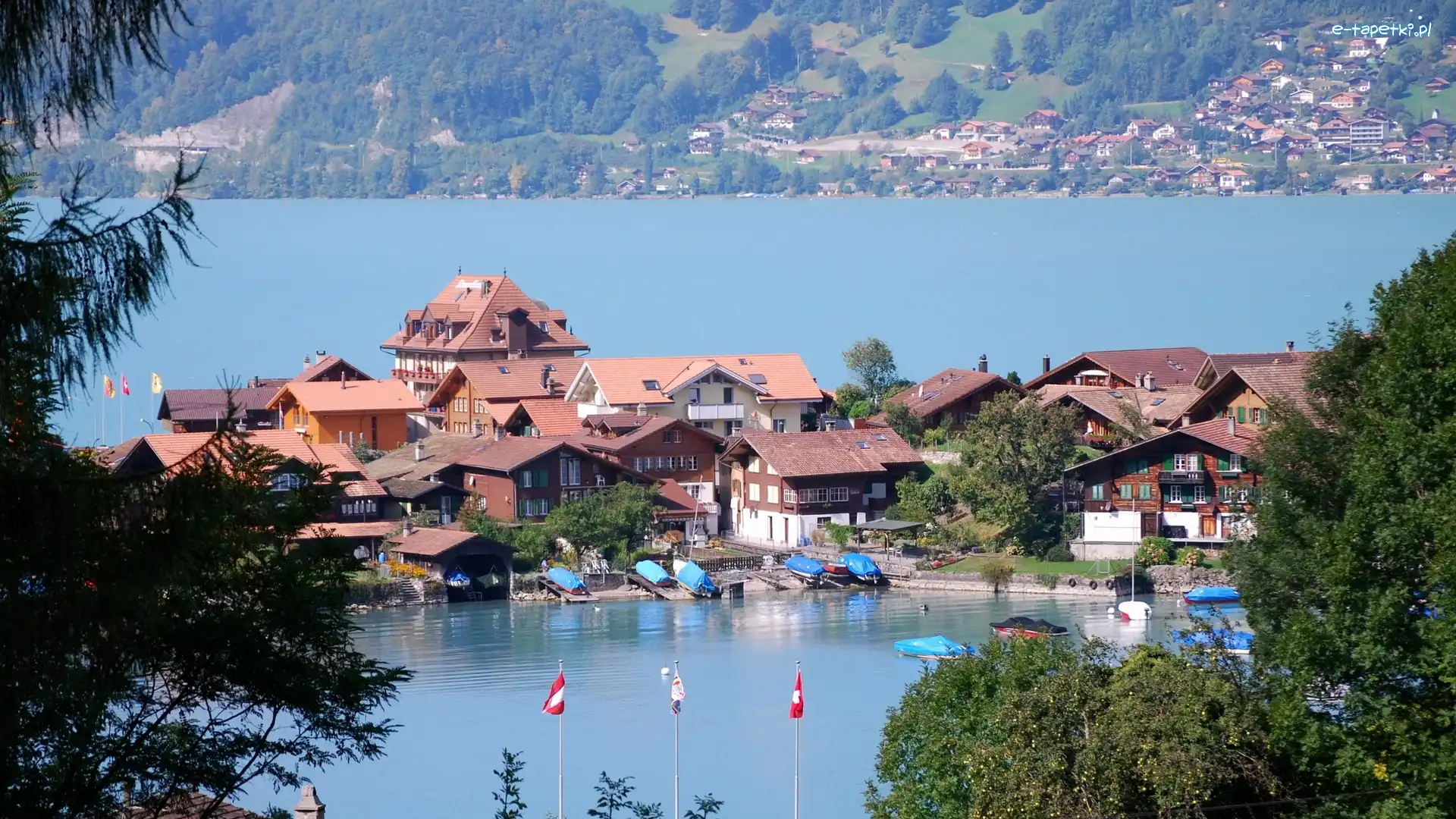 Jezioro, Szwajcaria, Brienz, Miasteczko