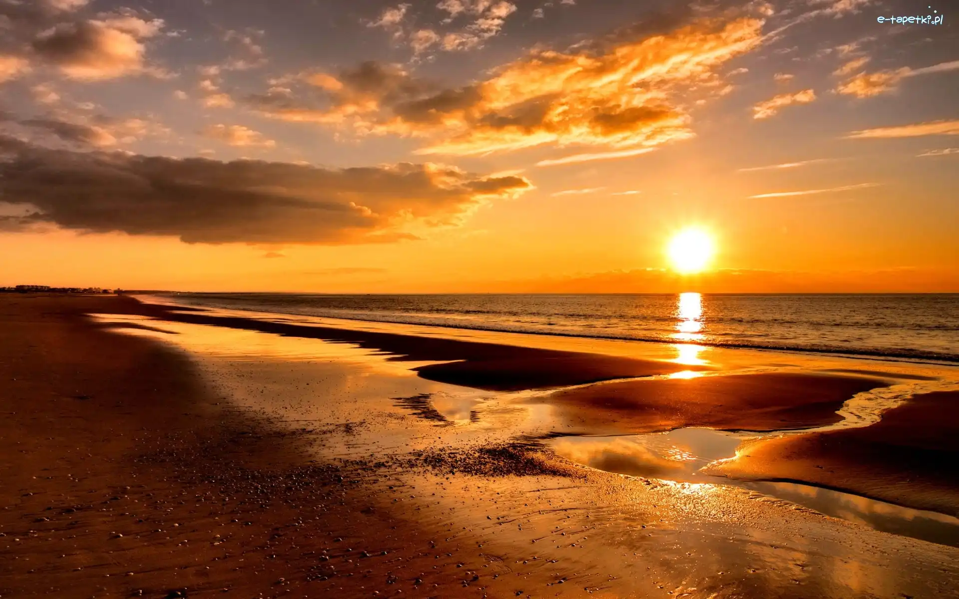 Piasek, Plaża, Brzeg, Morze, Słońca, Zachód
