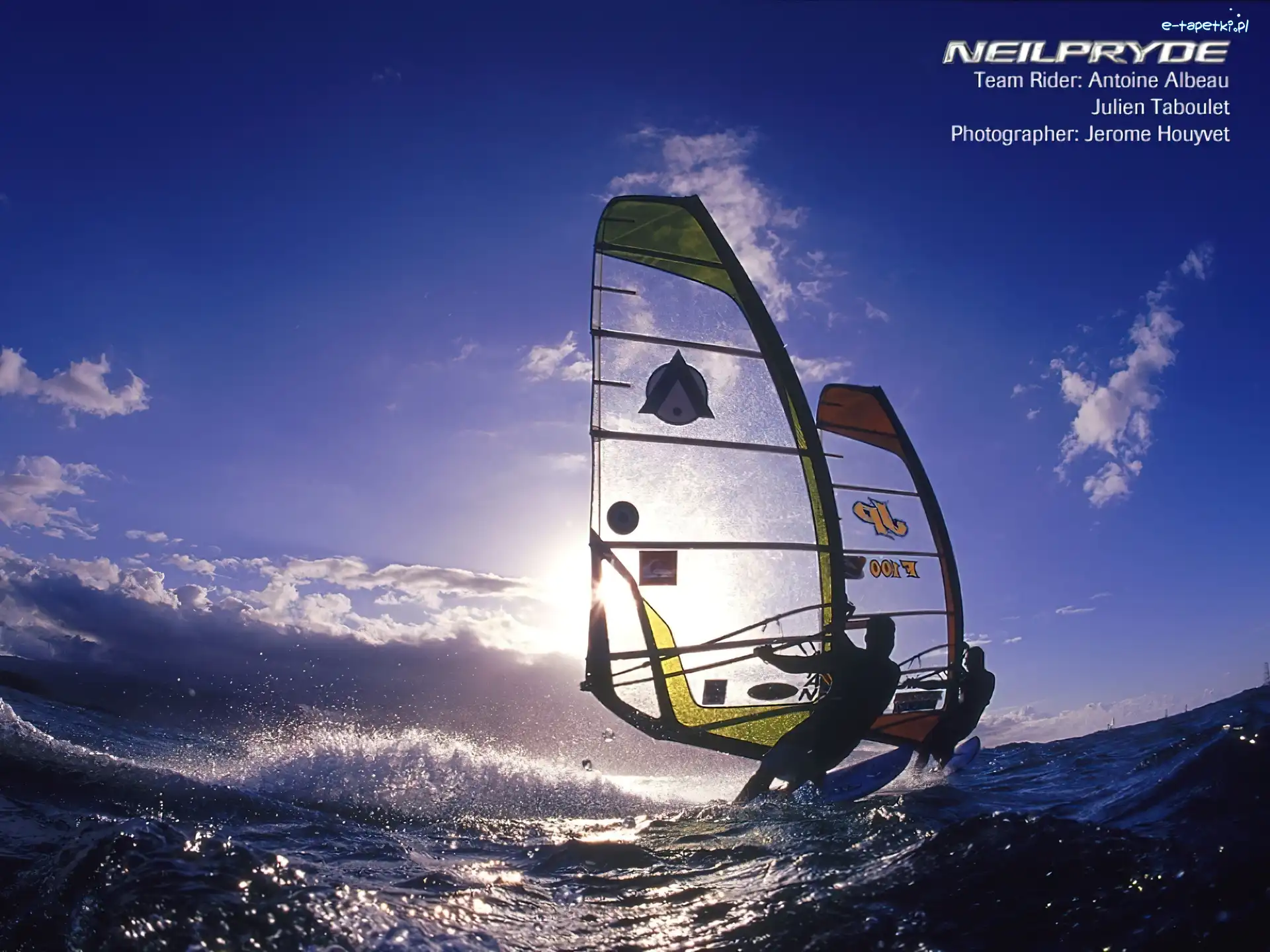 fala, żagiel, morze, niebo, deska, Windsurfing