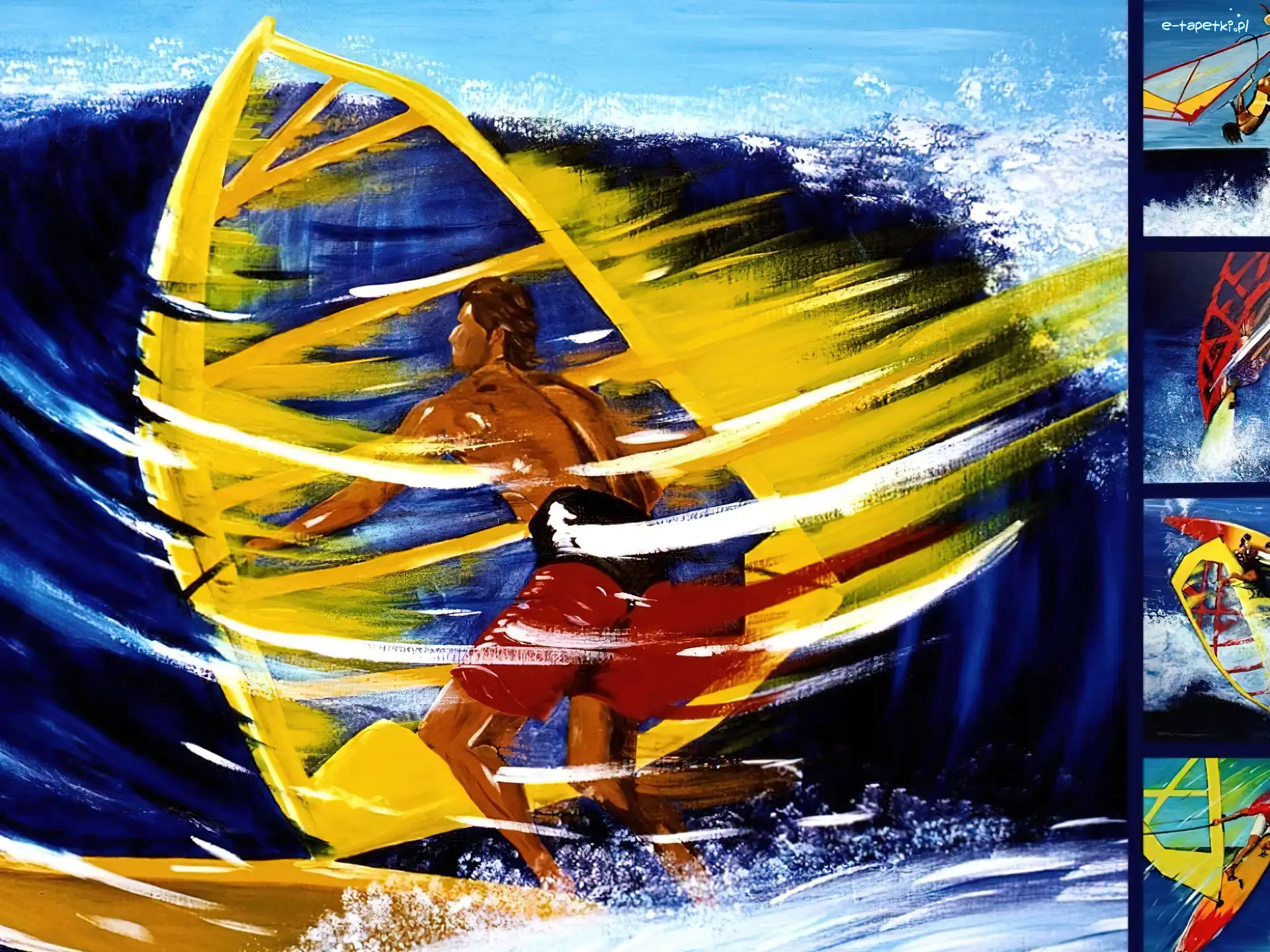 deska, morze, żagiel , Windsurfing