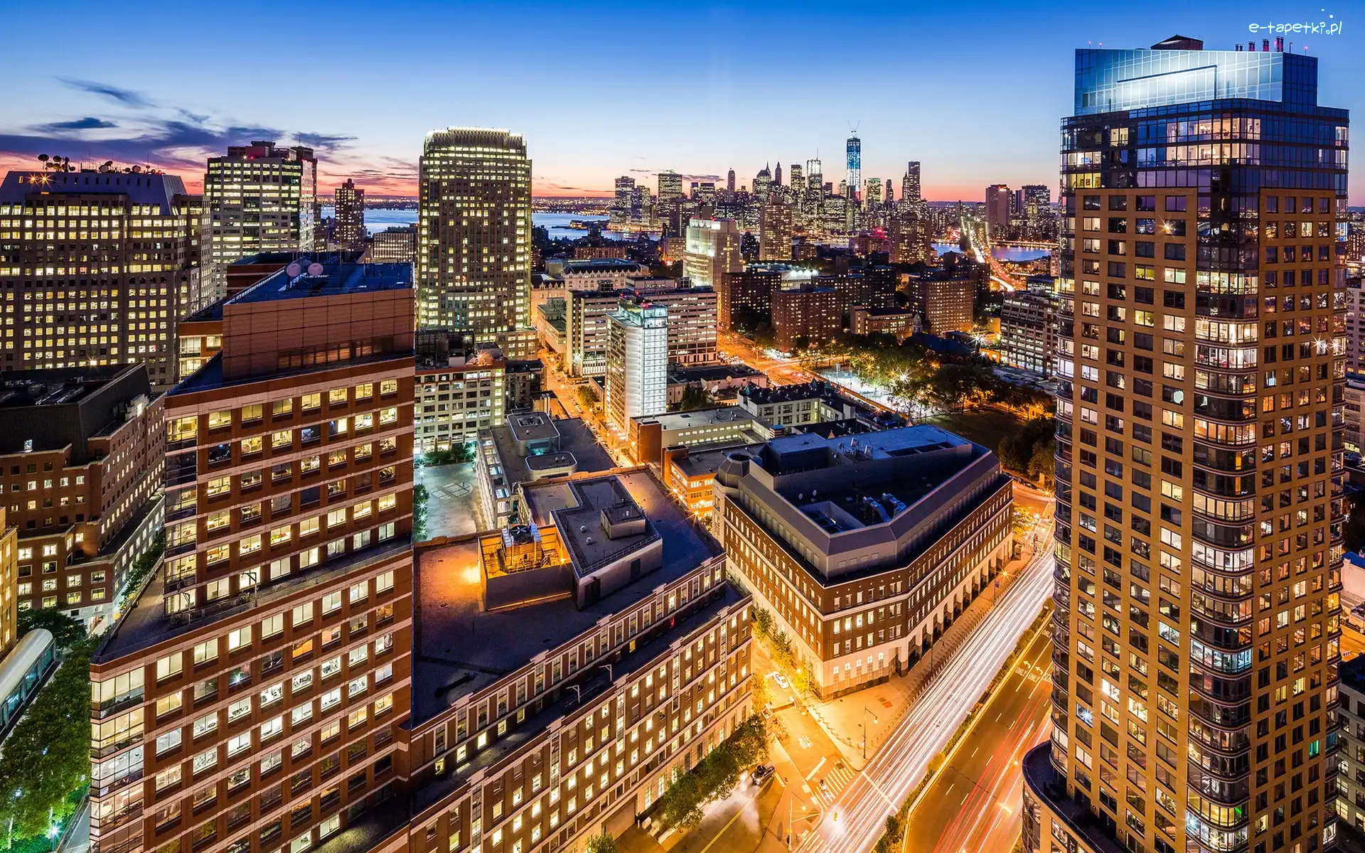 Nowy, Brooklyn, Biurowce, Chmur, Drapacze, Miasta, Panorama, Rzeka, Jork