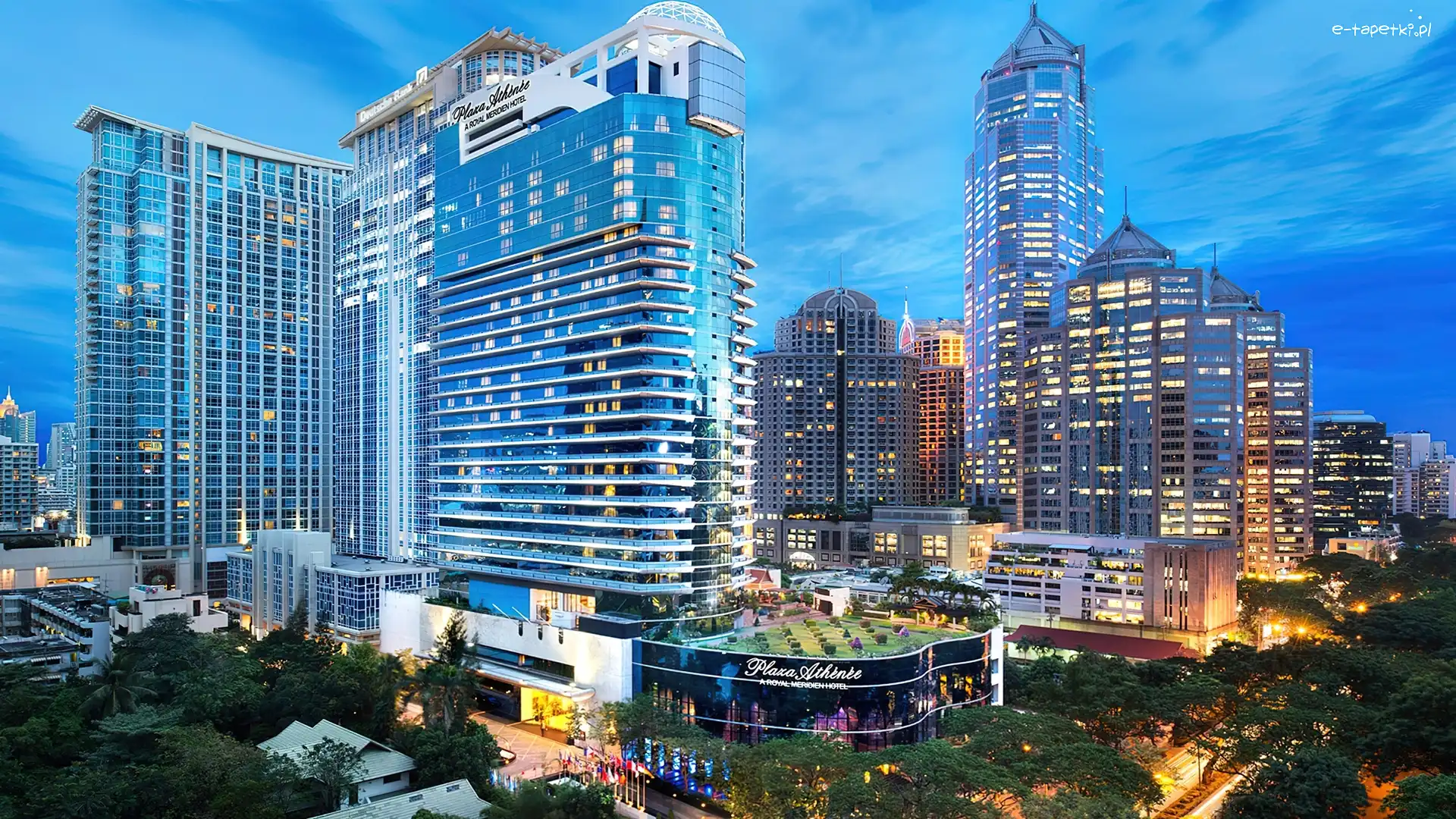 Miasto, Tajlandia, Bangkok, Wieżowce