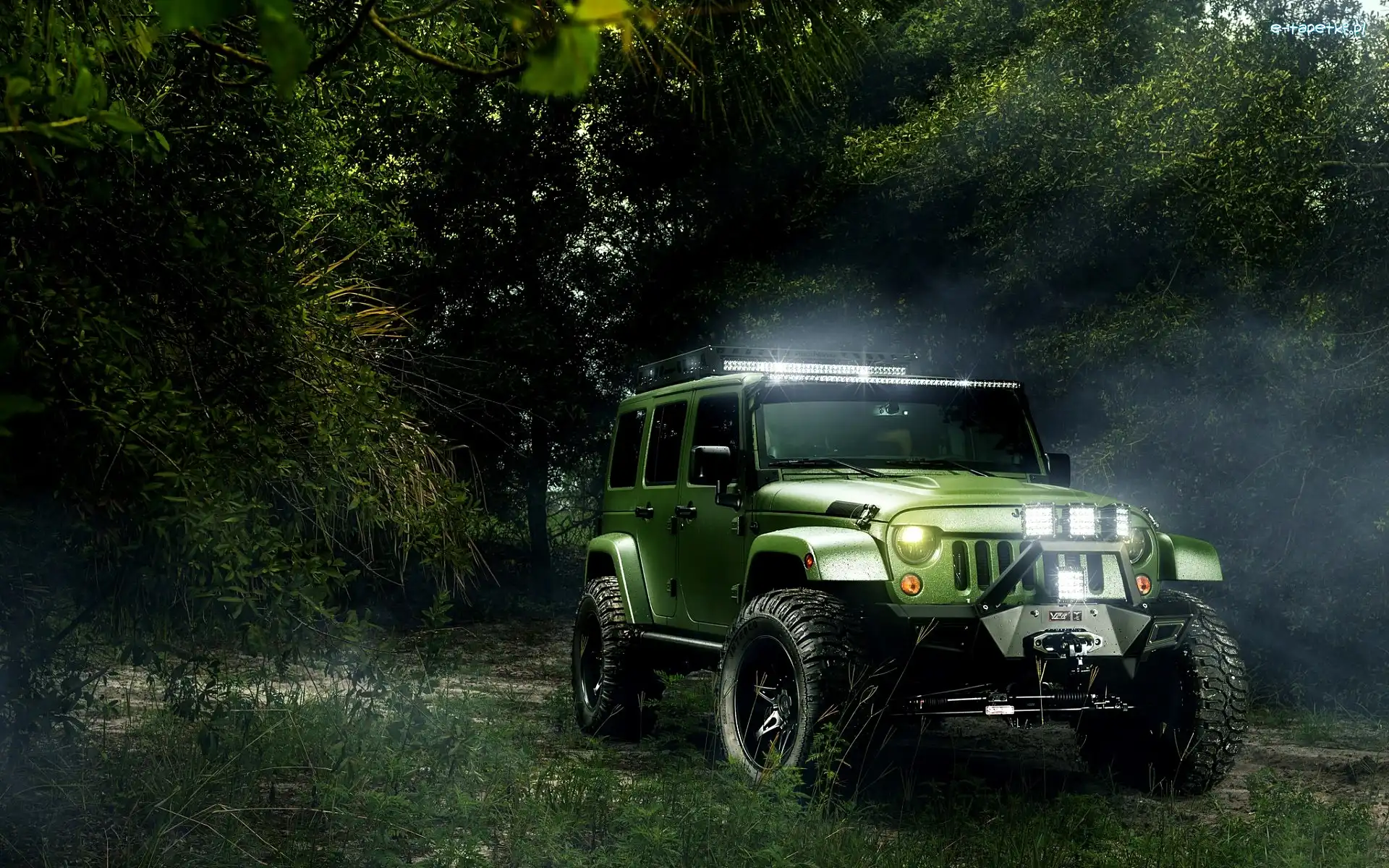 Poranek, Promienie Słońca, Jeep Las