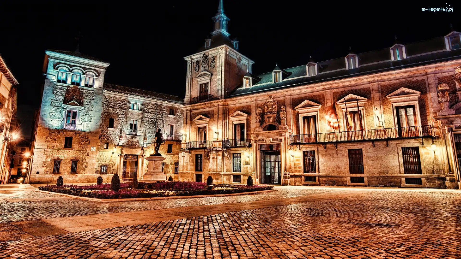 Madryt, Noc, Plaza de la Villa, Hiszpania