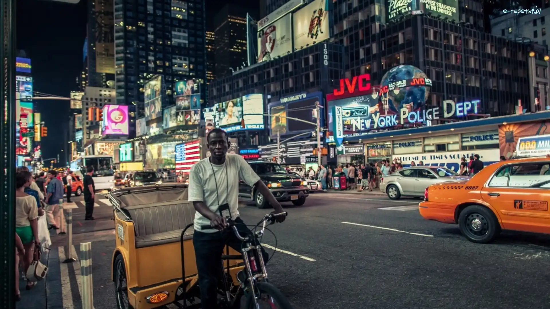 Stany Zjednoczone, Times Square, Nowy Jork, Miasto nocą, Ludzie