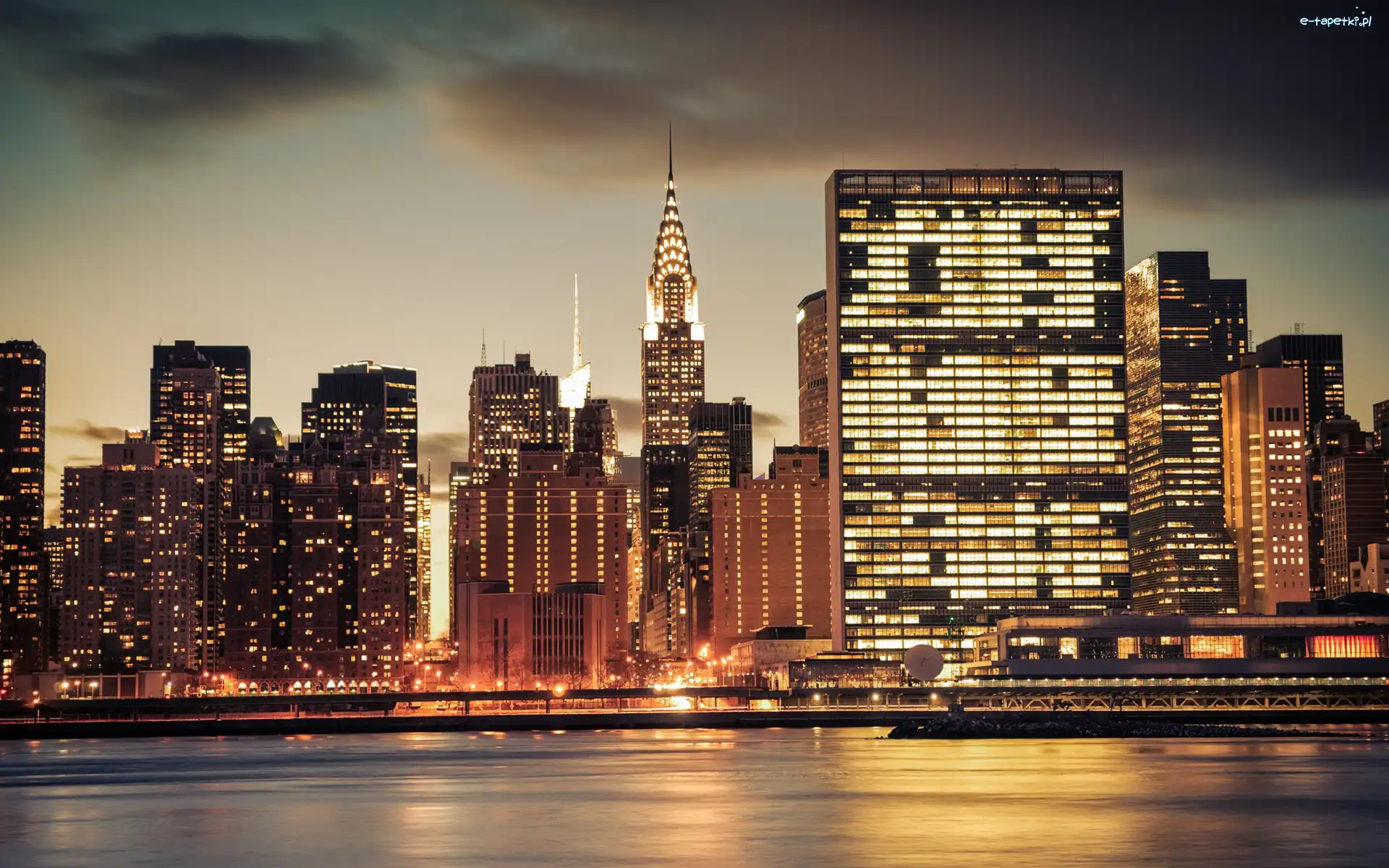 Chrysler Building, Jork, Nowy, Nocą, Miasto