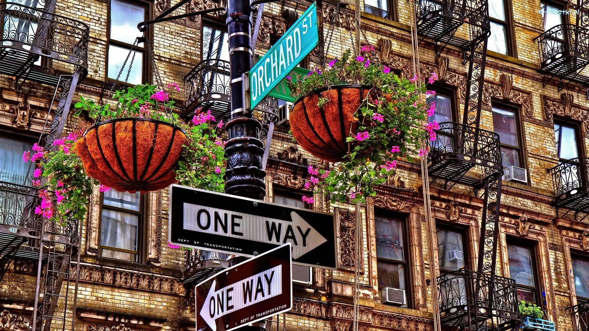 Budynki, Manhattan, Ulica, USA, Nowy Jork