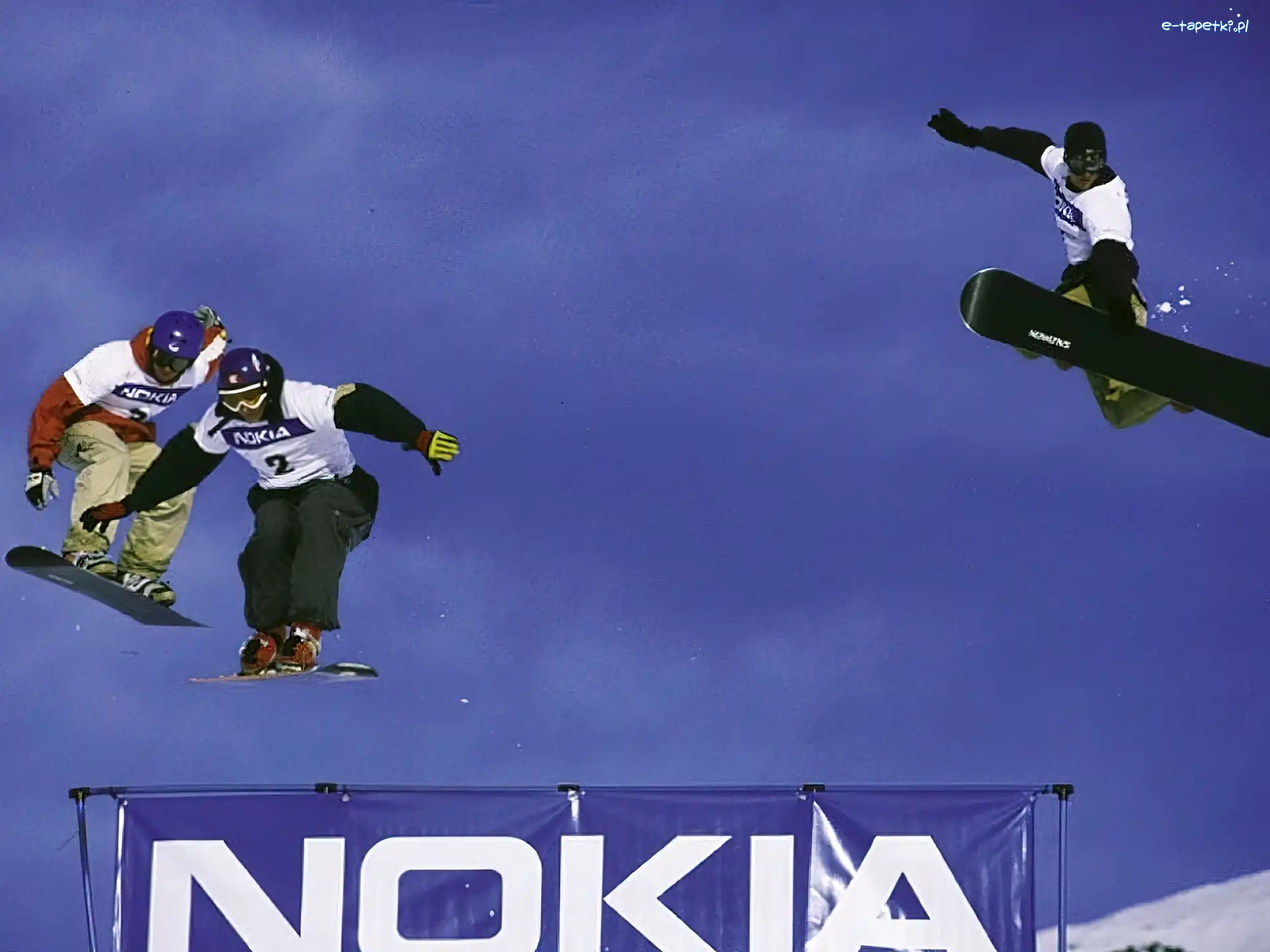 Snowbording, snowboardzista , deska, nokia, śnieg