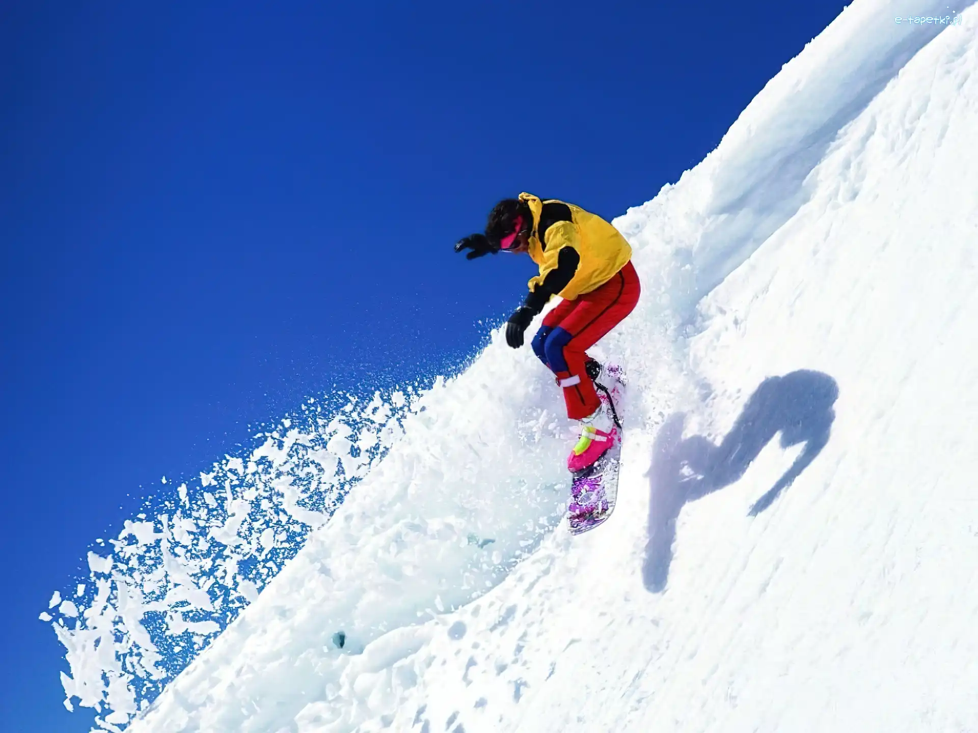 deska, śnieg, snowboardzista, Snowbording