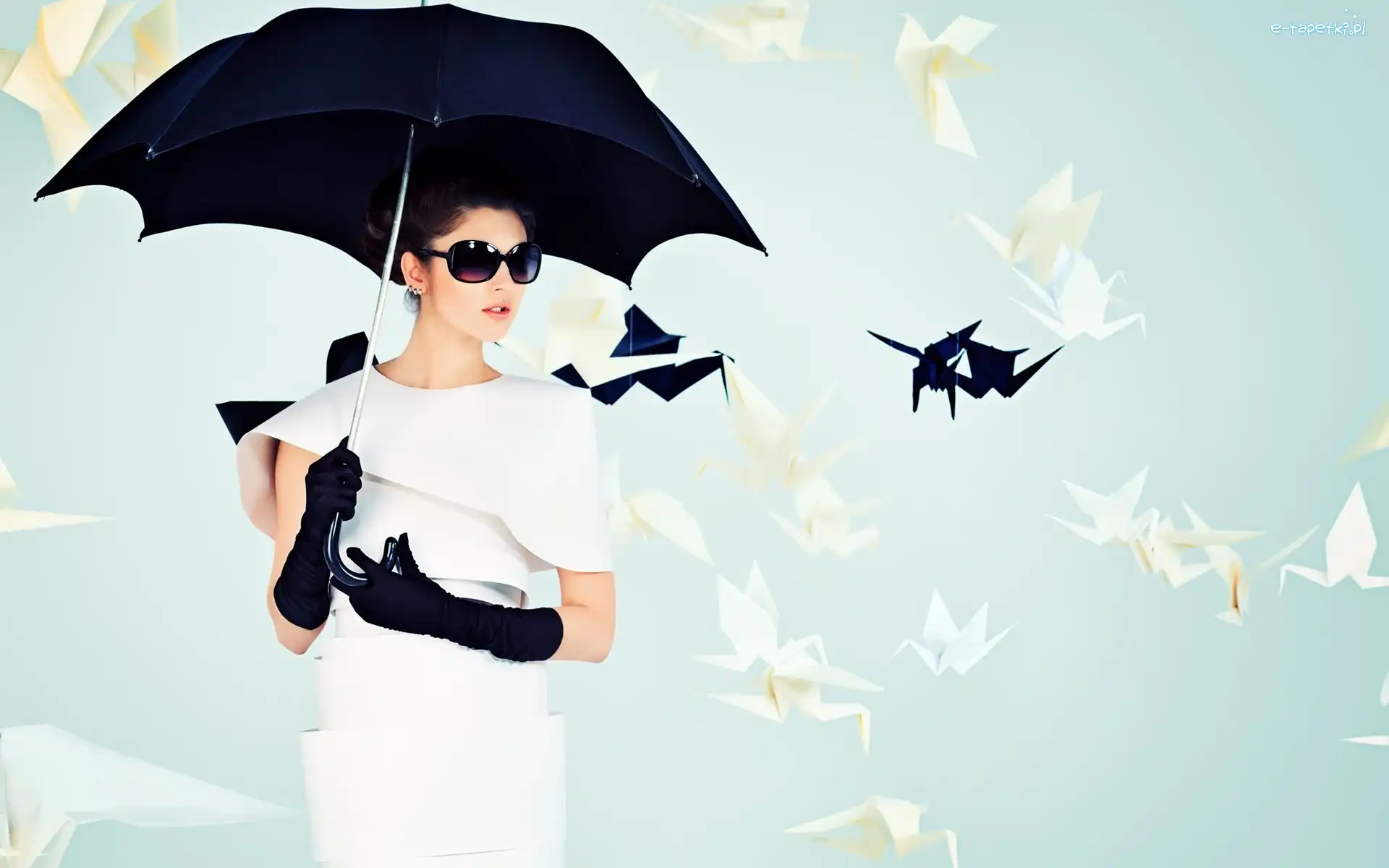 Parasol, Moda, Okulary, Kobieta