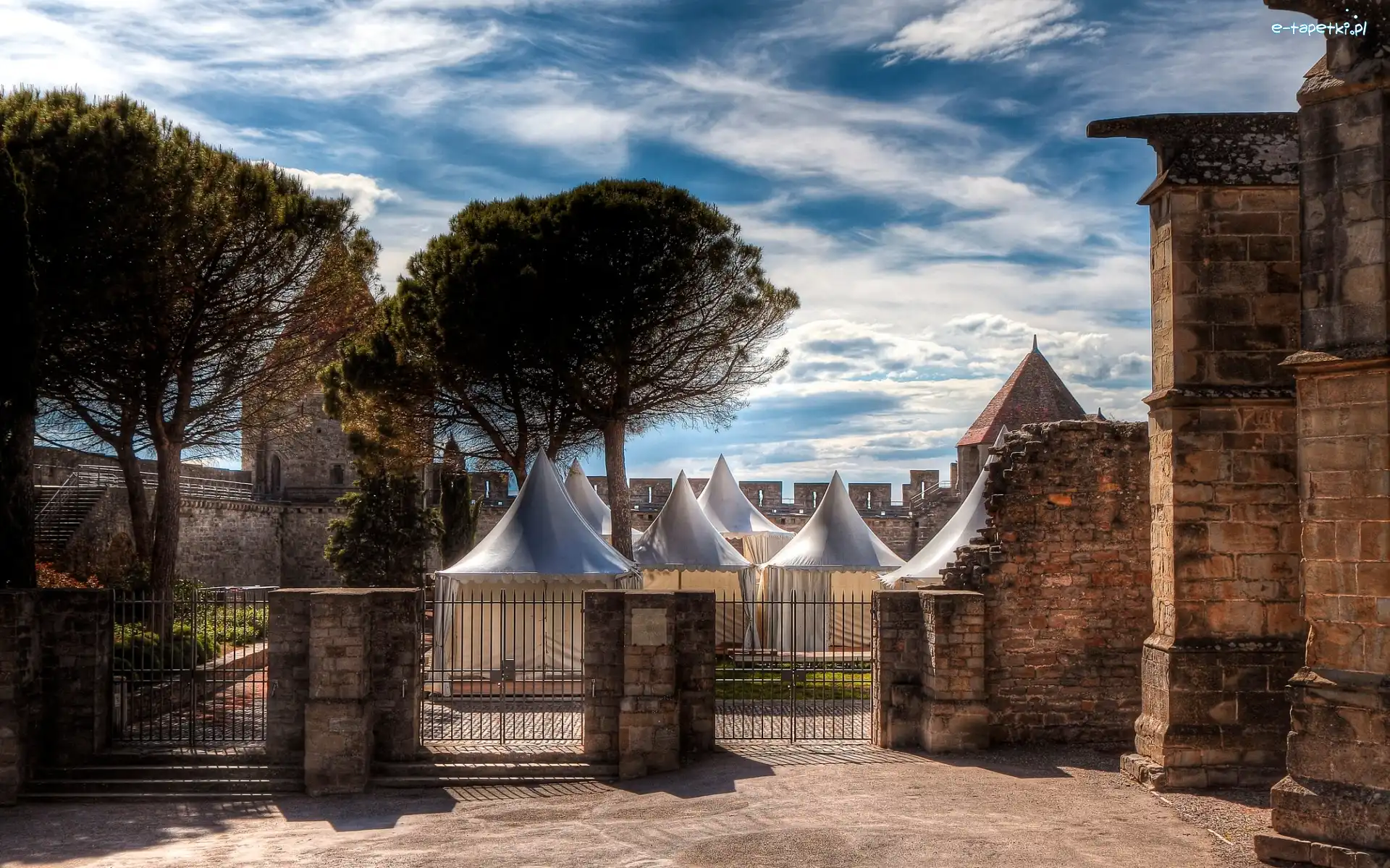 Francja, Zamek, Carcassonne, Obronne, Mury