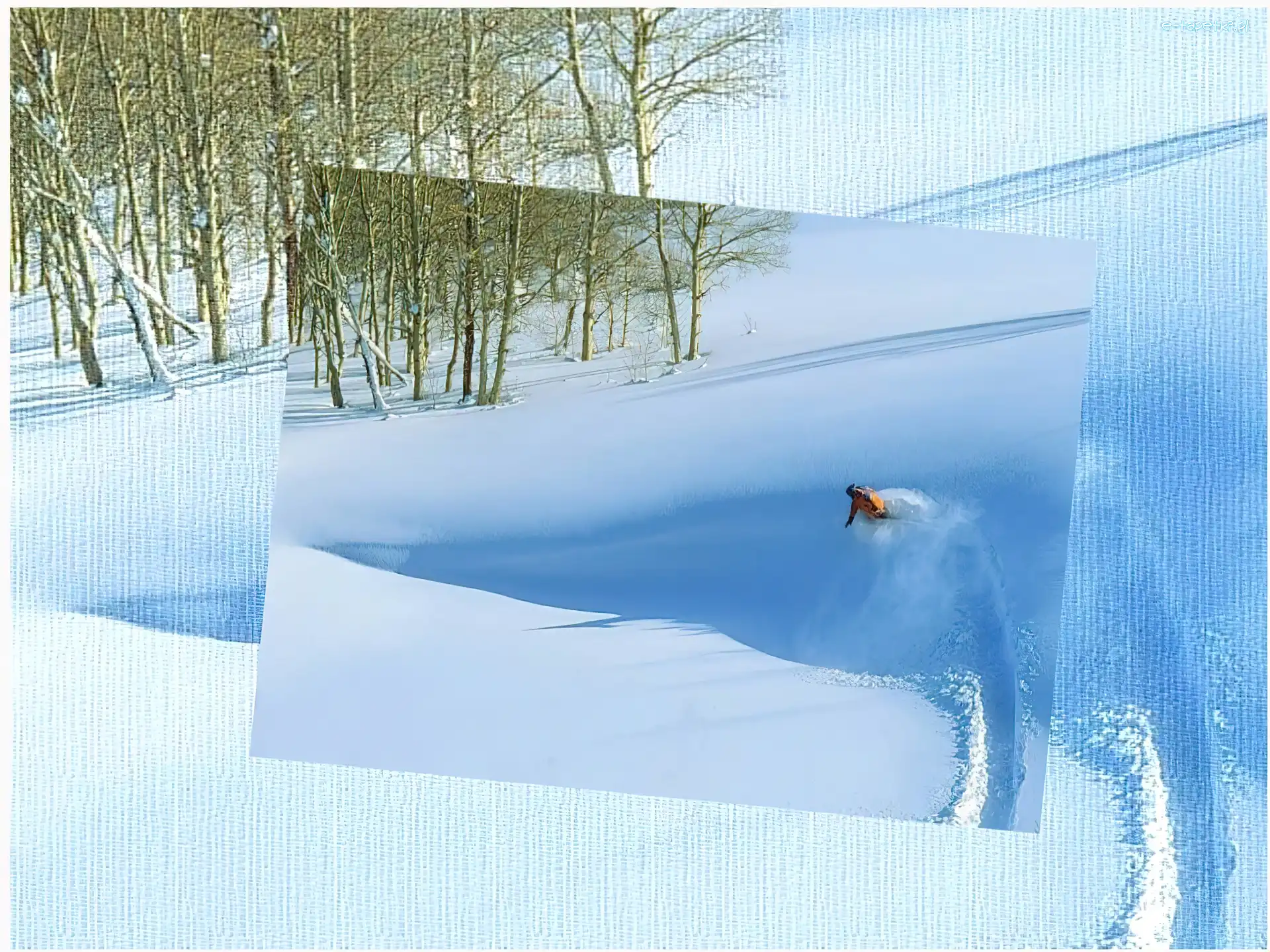 deska, śnieg, snowboardzista, Snowbording