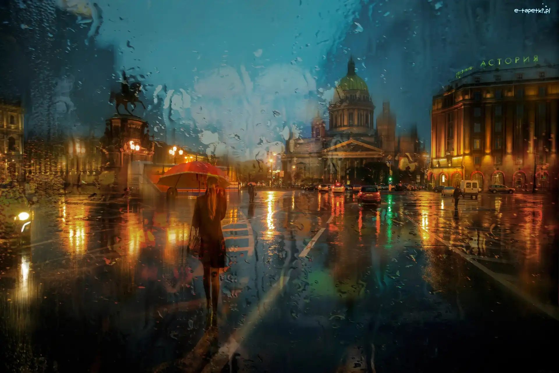 Deszcz, ST. Petersburg, Rosja