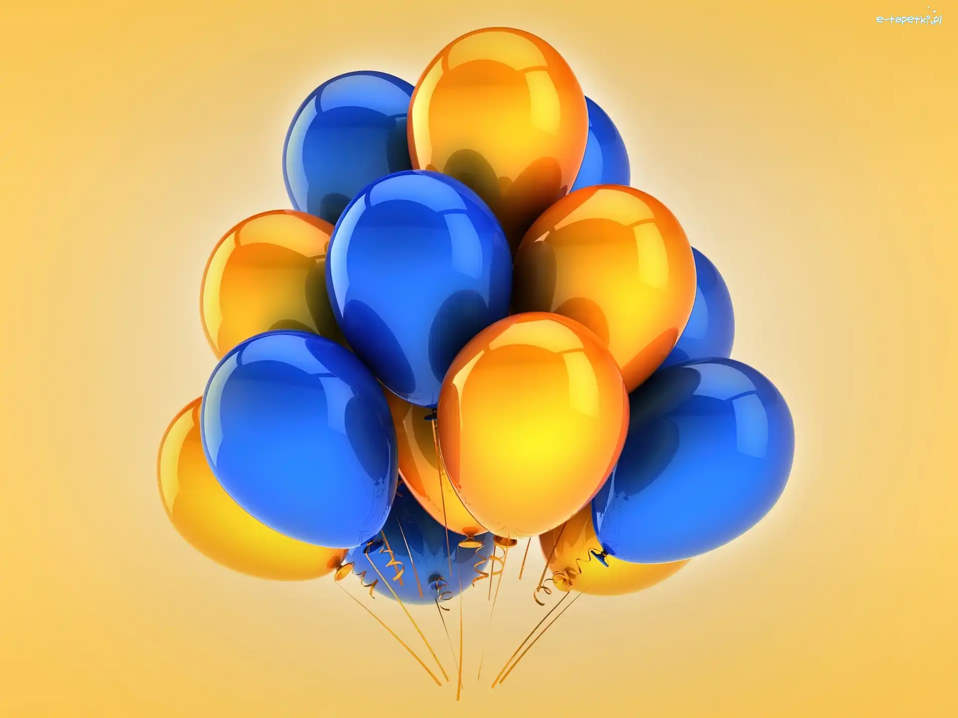Balony, Niebieskie, Żółte