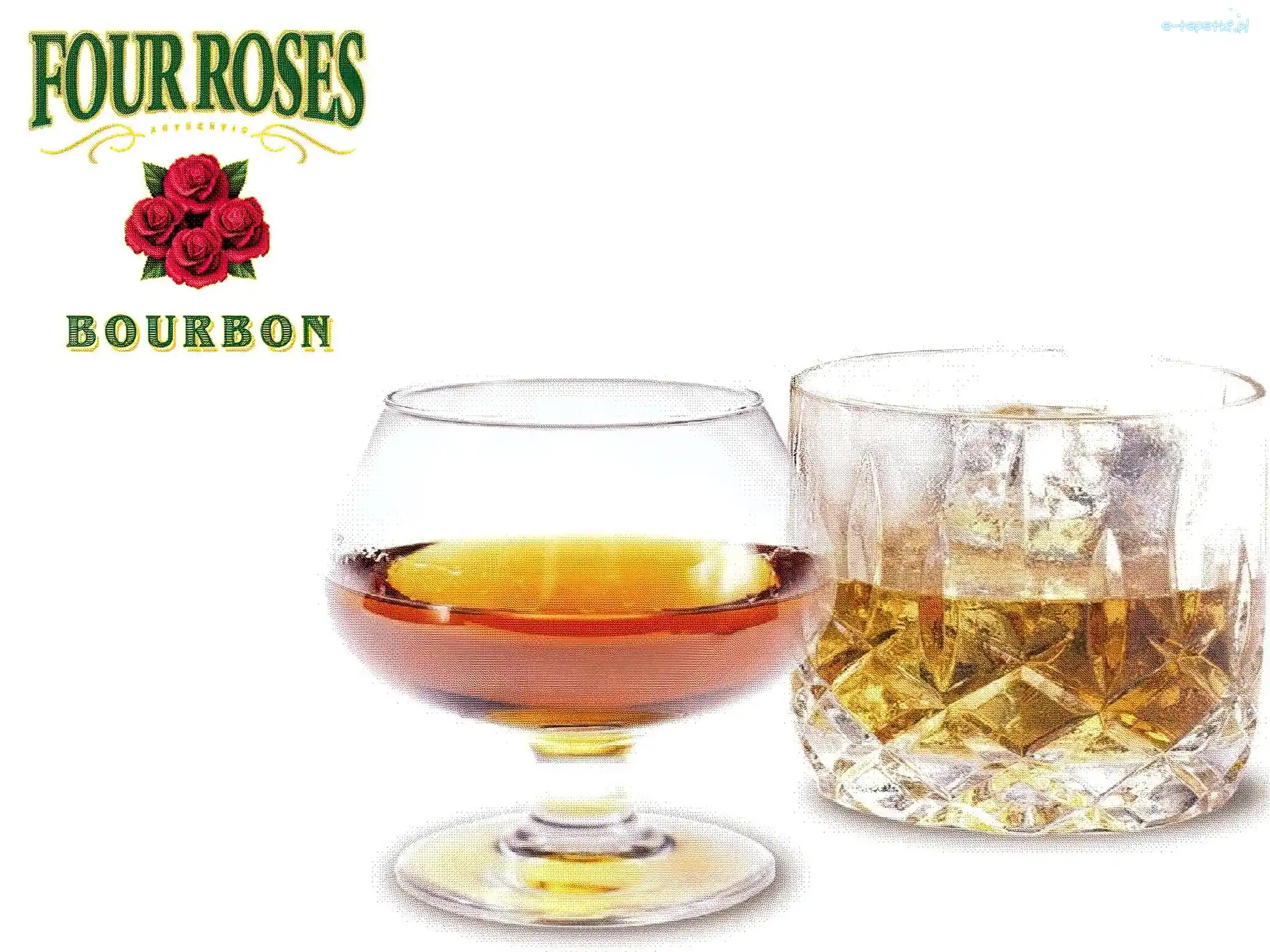 szklanki, Four Roses, Burbon