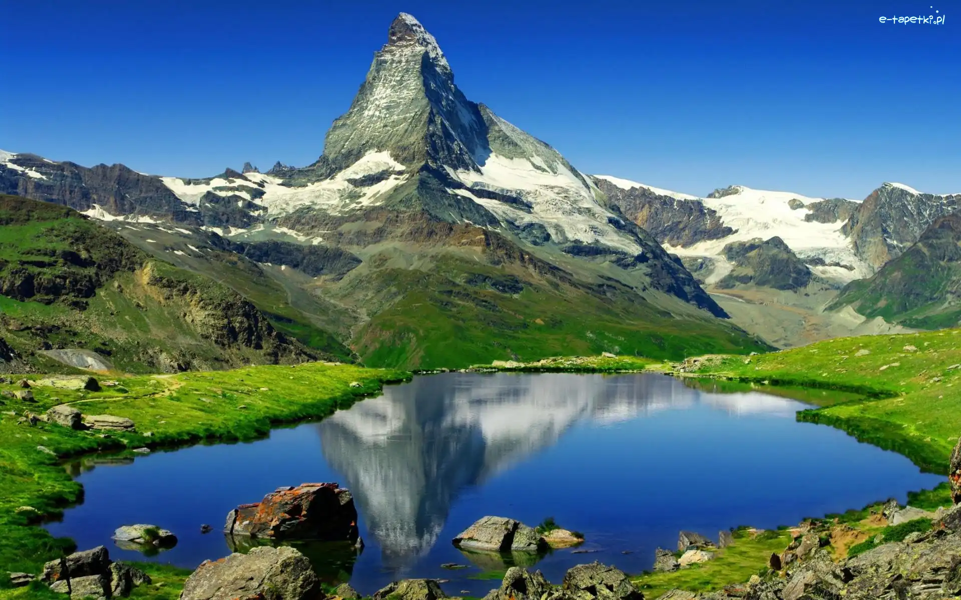 Jezioro, Szwajcaria, Matterhorn, Góry