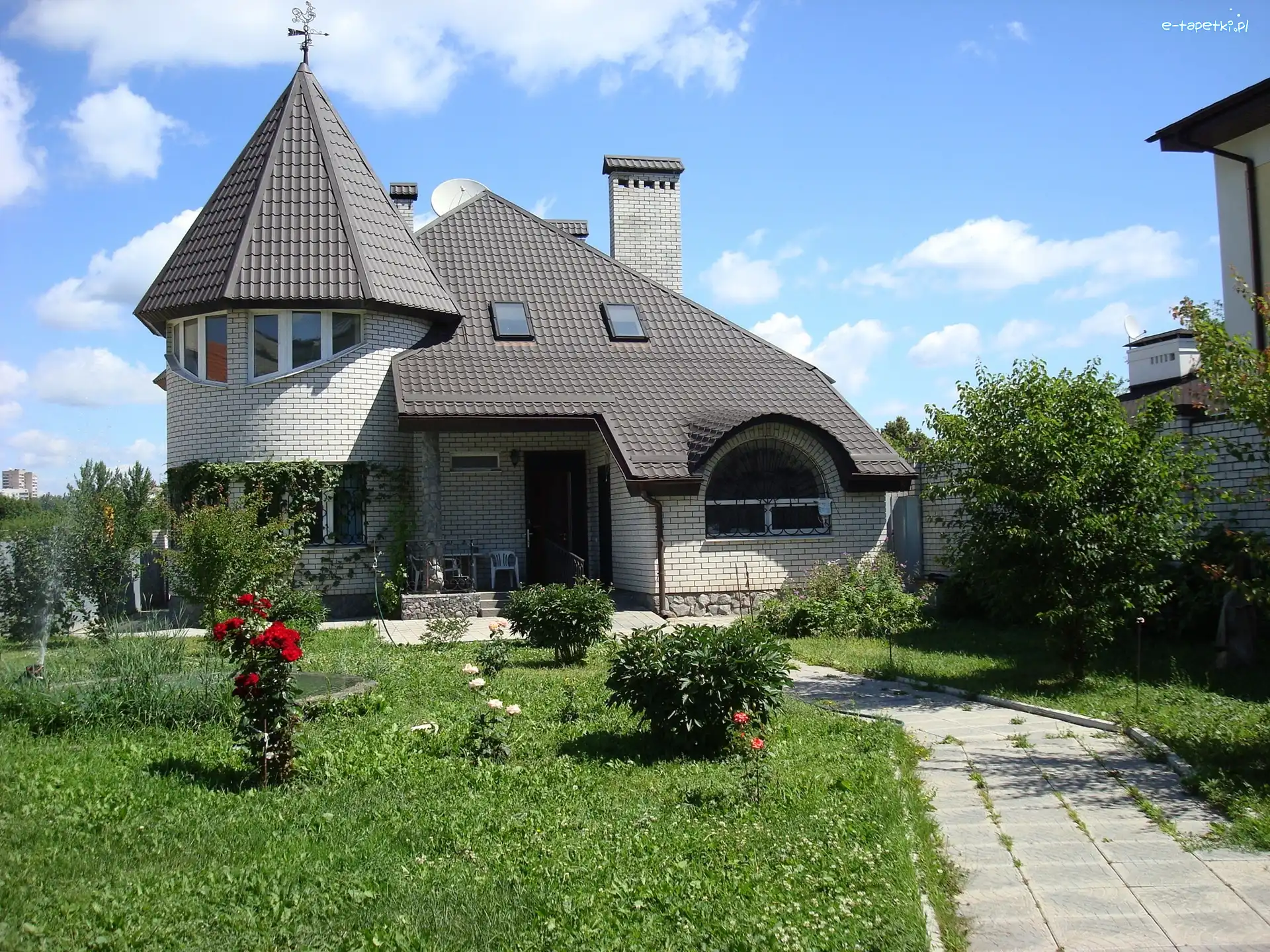 Dom, Chodnik, Ogród, Projekt