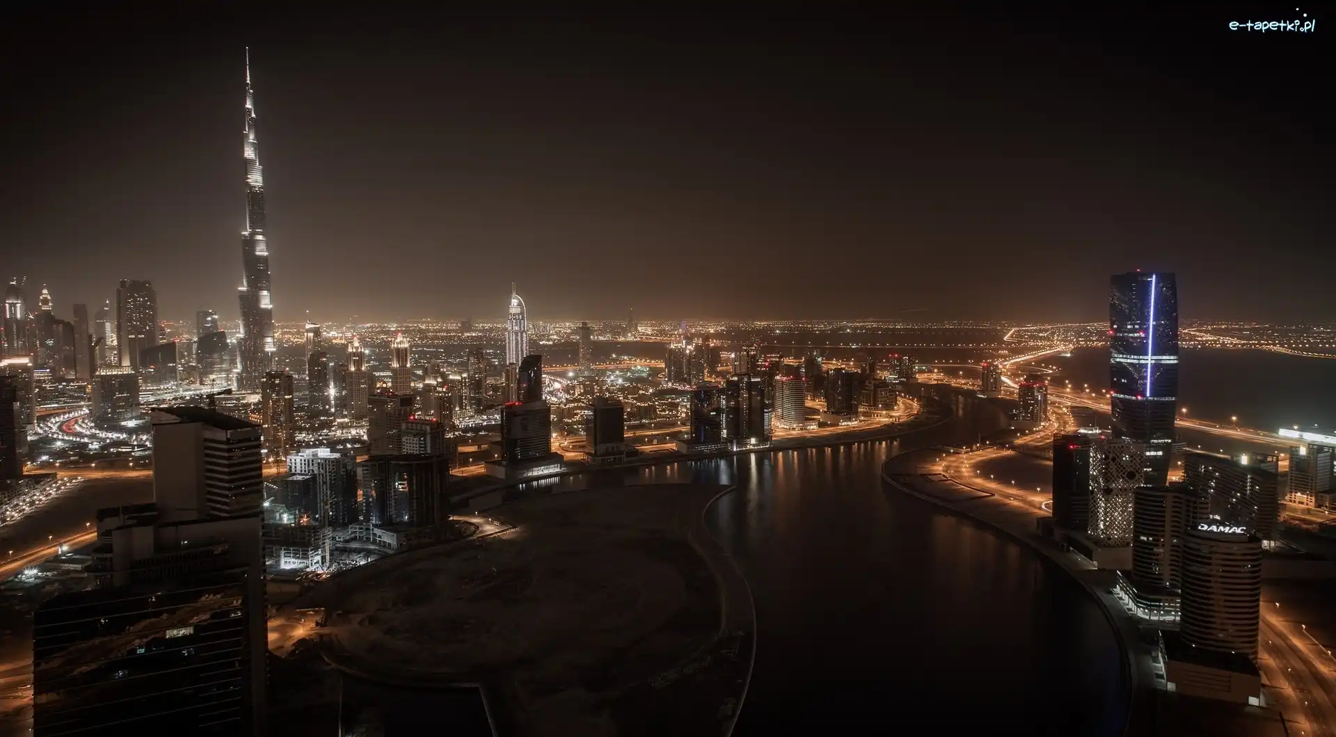 Dubaj, Noc, Miasto, Zjednoczone Emiraty Arabskie